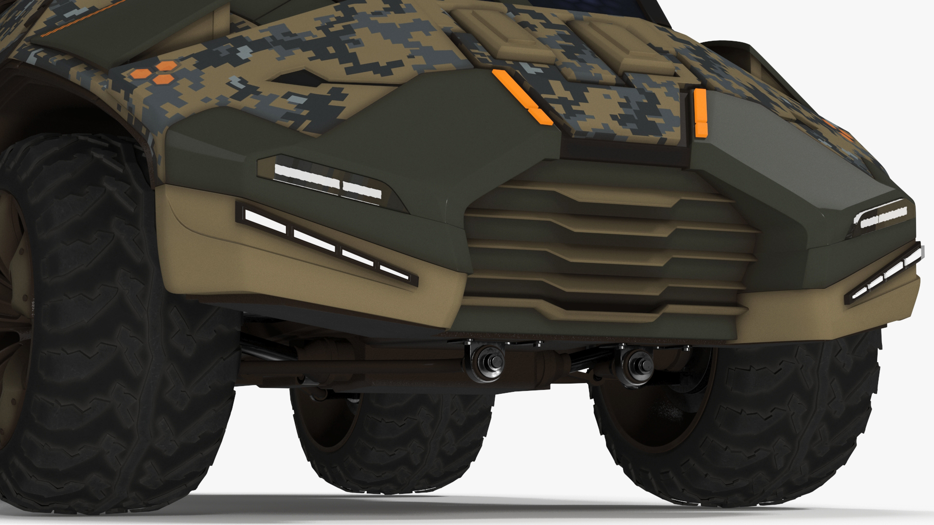 3D Futuristic Armored Military Car
