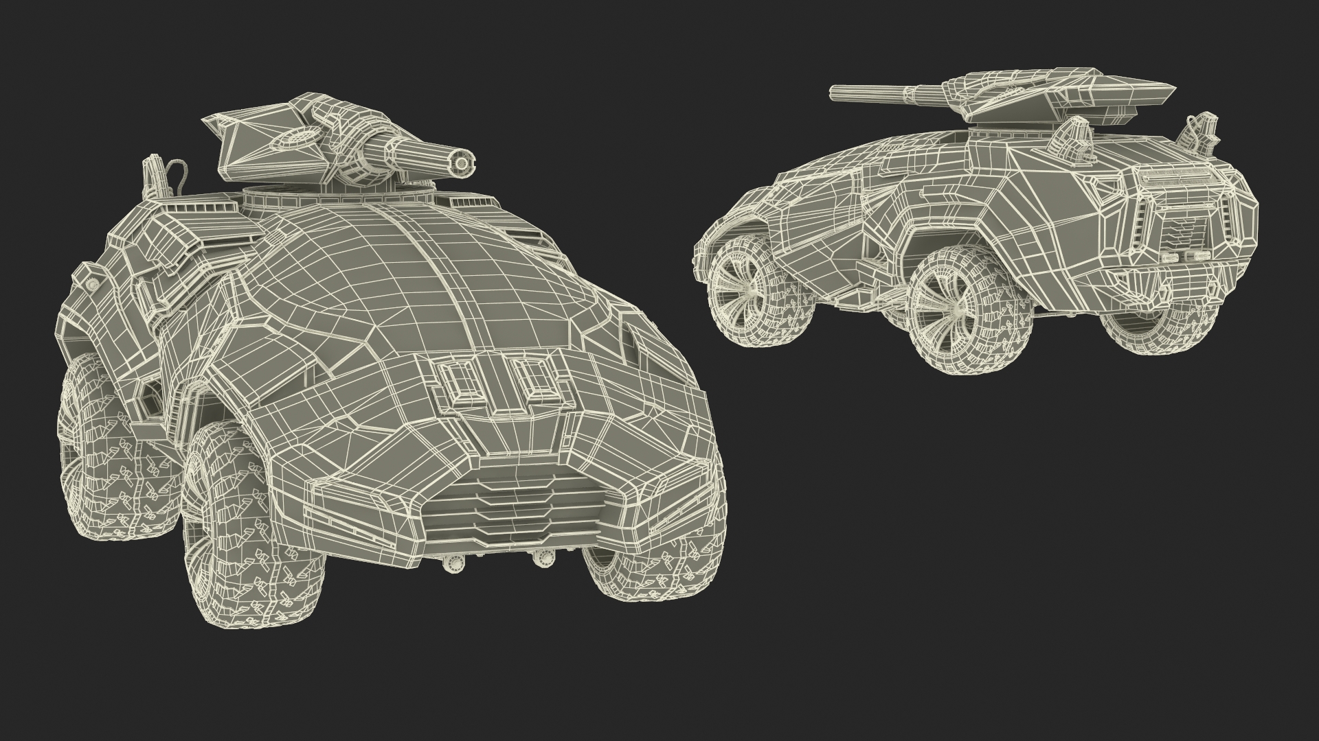 3D Futuristic Armored Military Car