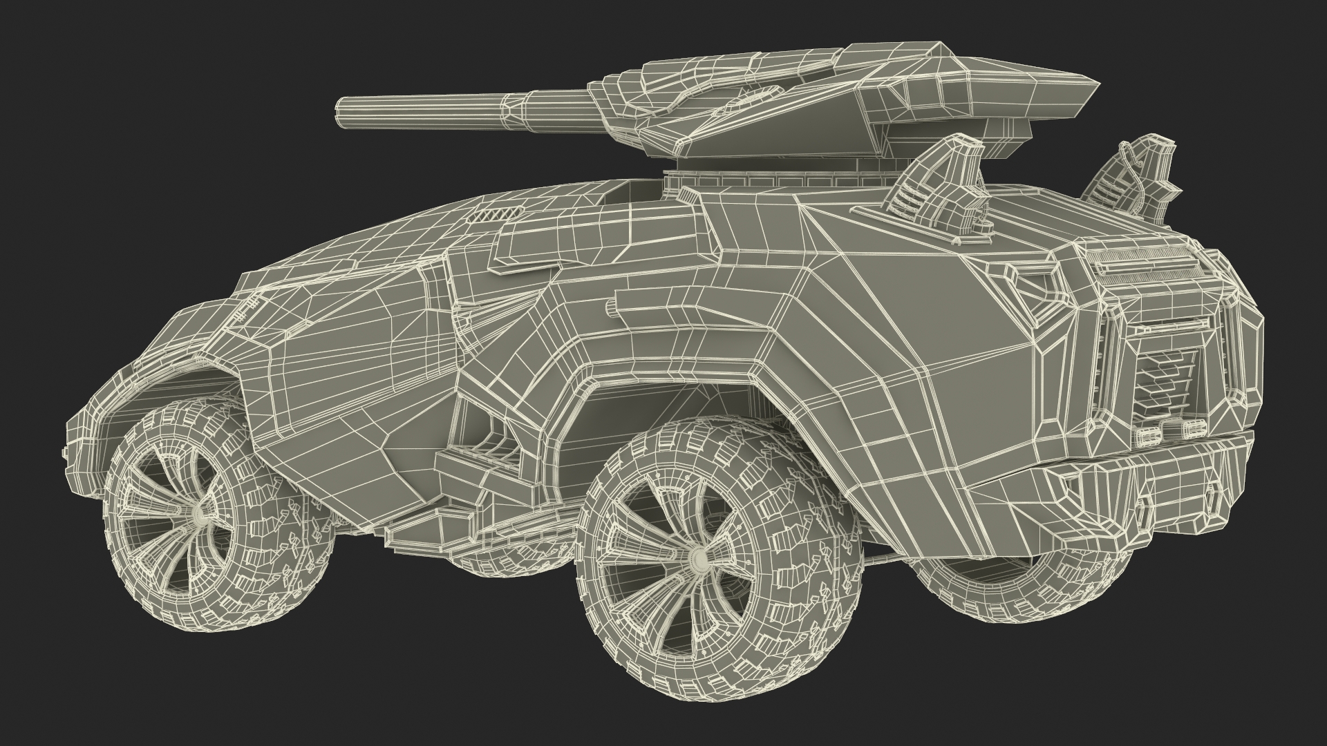 3D Futuristic Armored Military Car