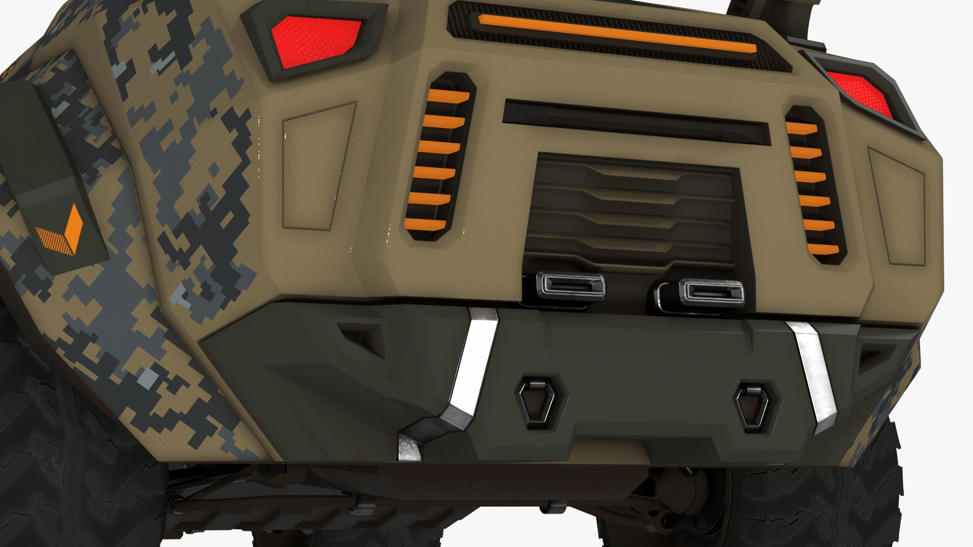 3D Futuristic Armored Military Car