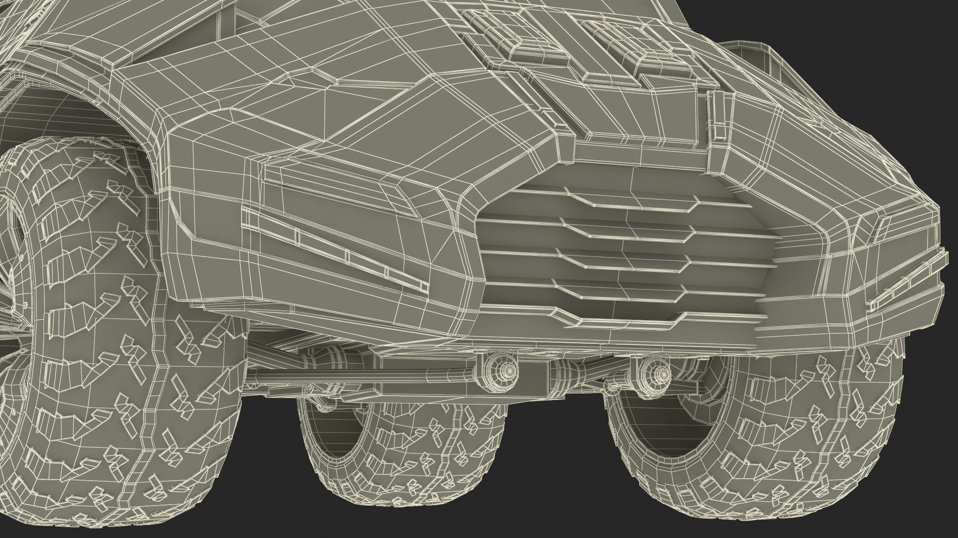 3D Futuristic Armored Military Car