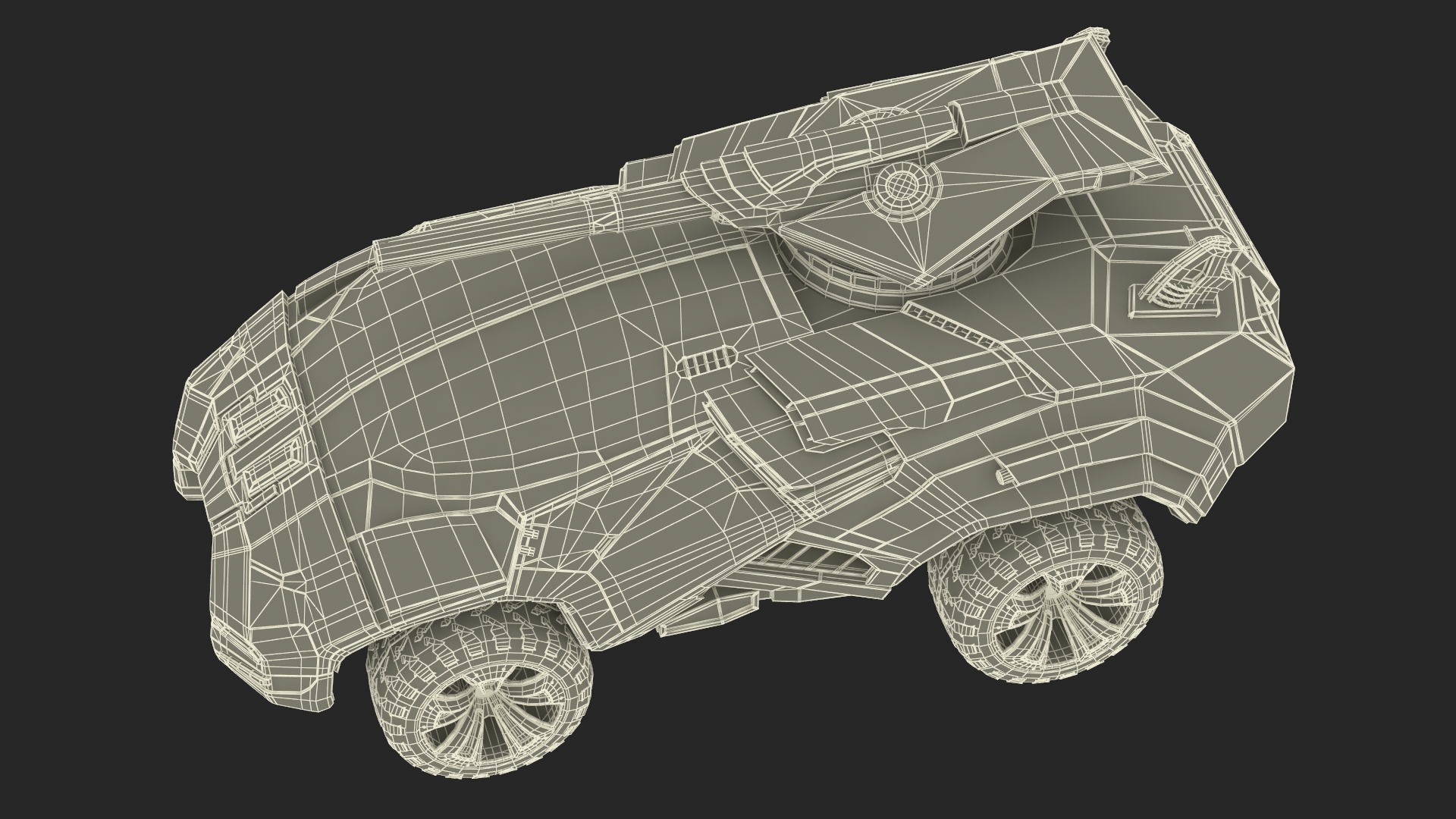 3D Futuristic Armored Military Car