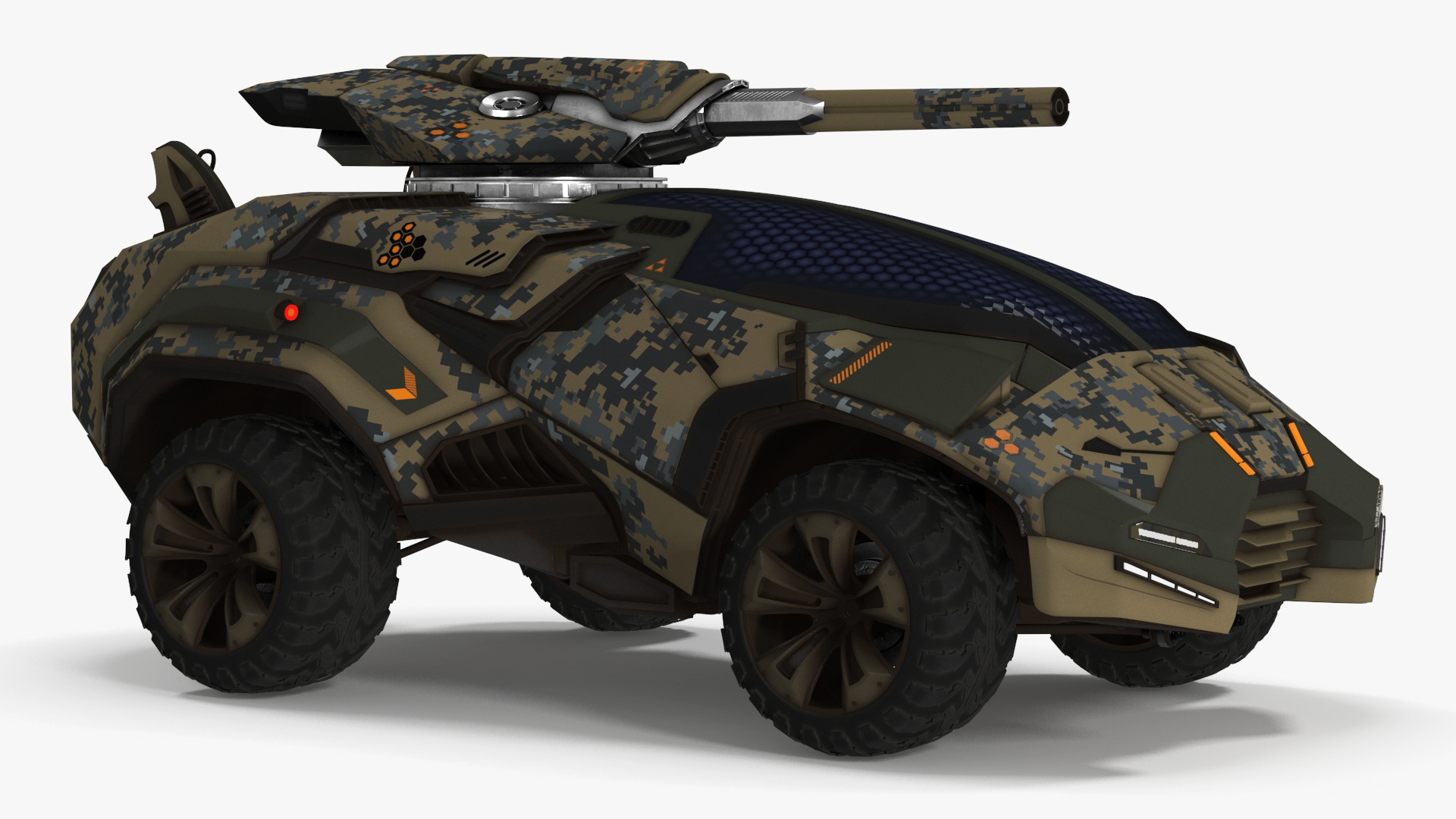 3D Futuristic Armored Military Car