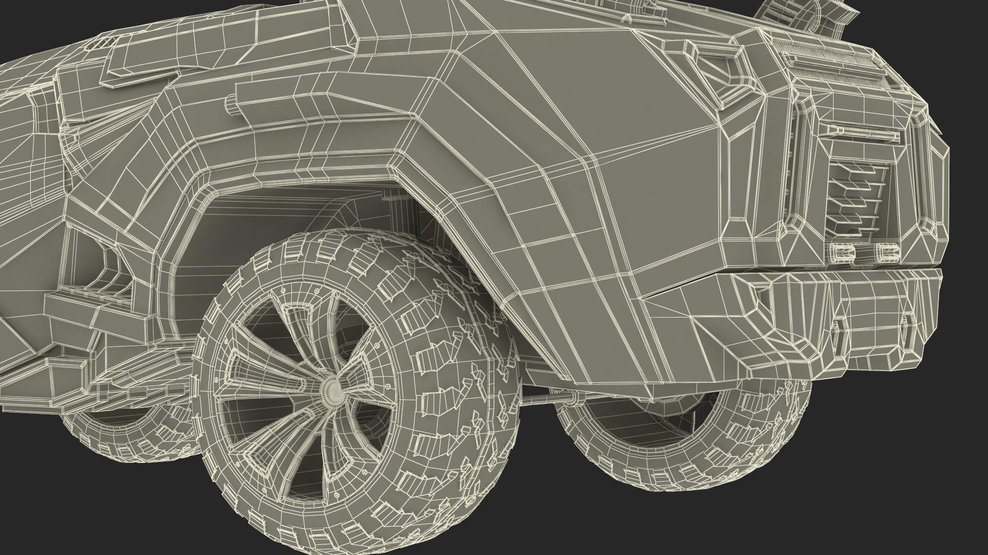 3D Futuristic Armored Military Car