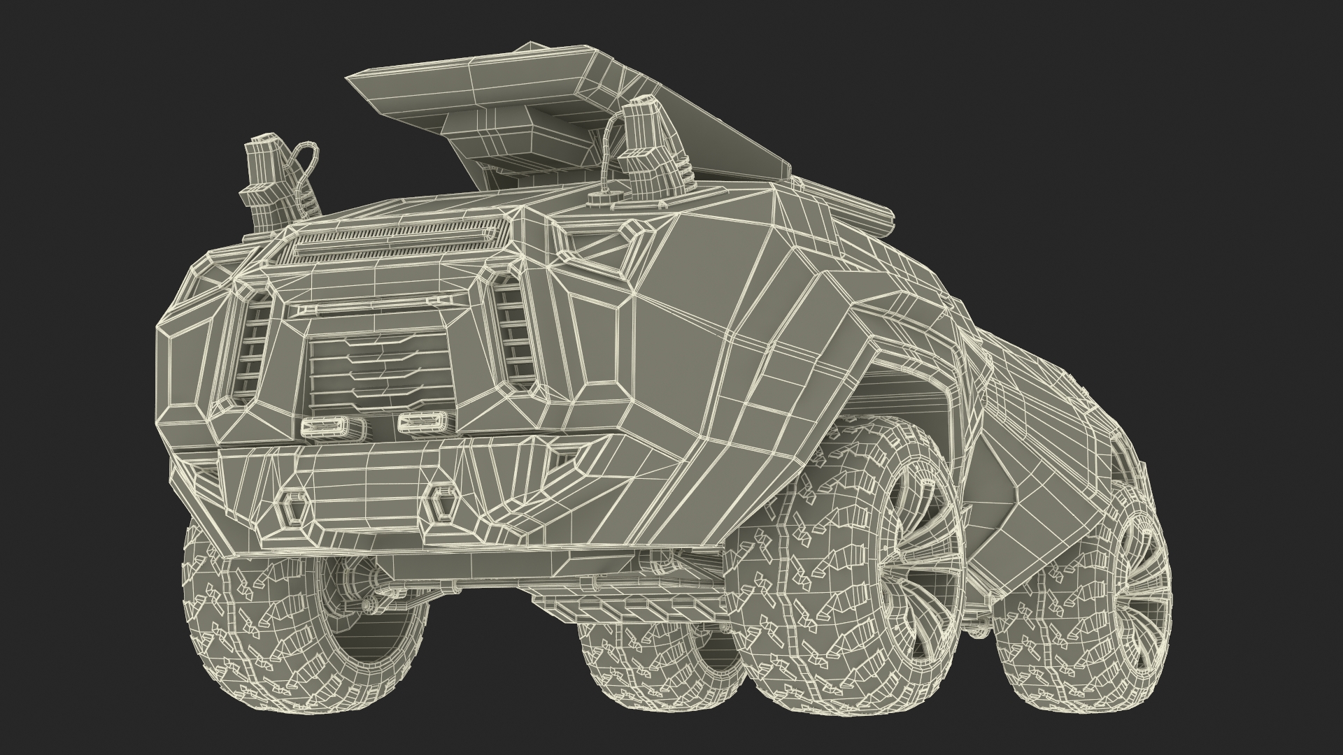 3D Futuristic Armored Military Car
