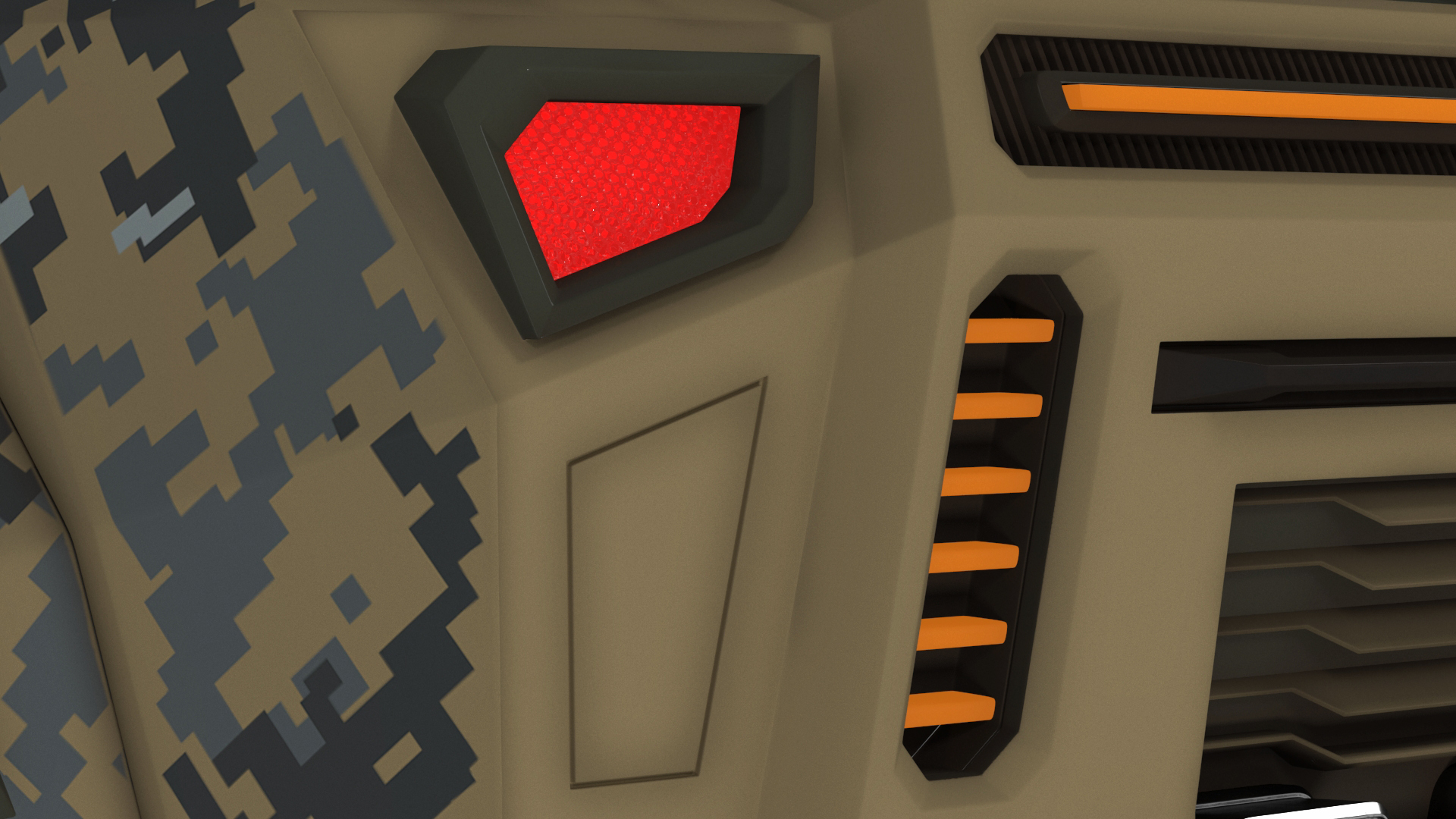 3D Futuristic Armored Military Car