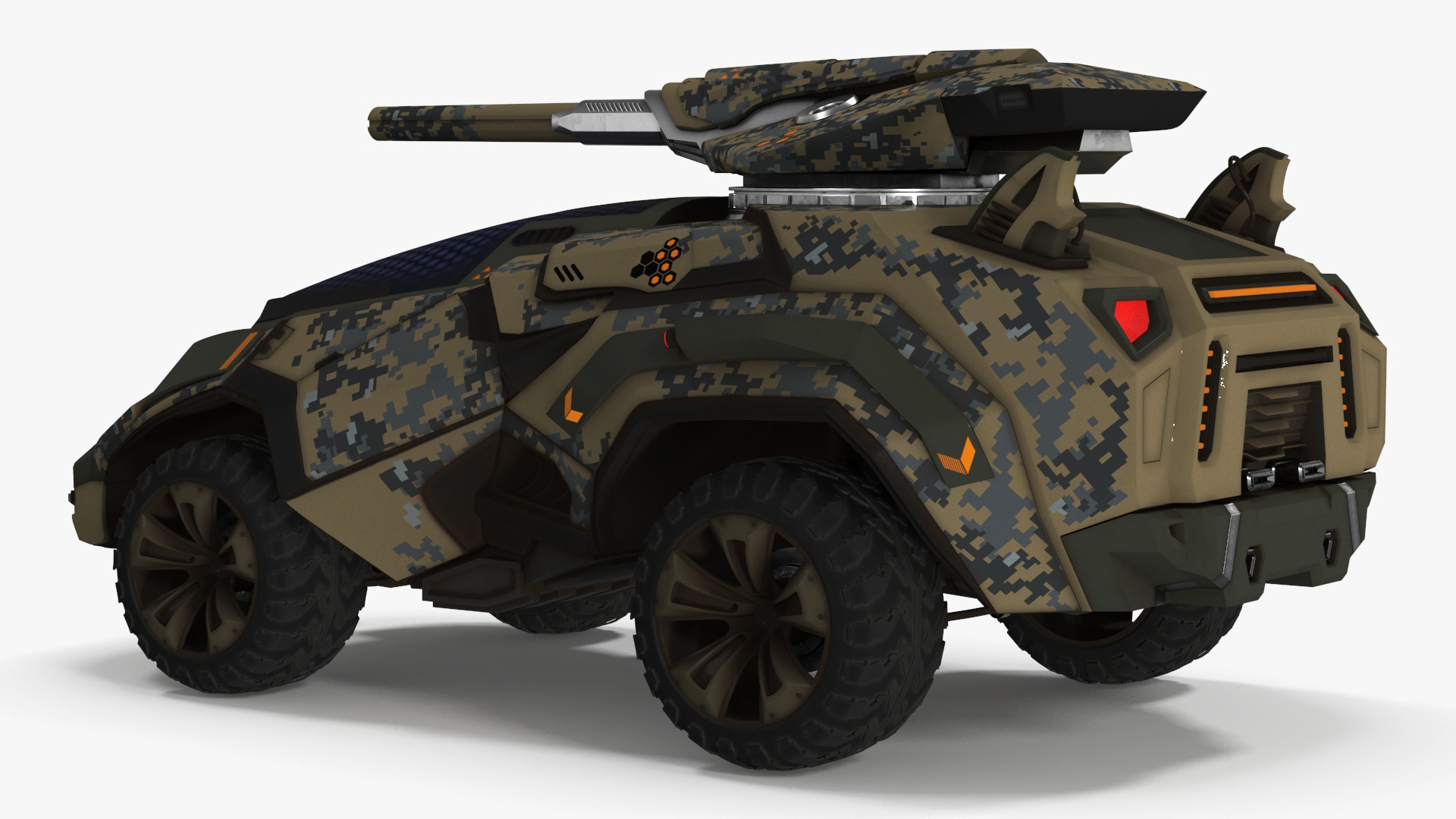 3D Futuristic Armored Military Car