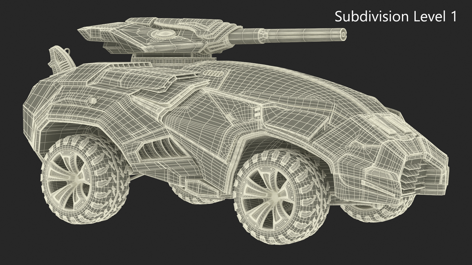 3D Futuristic Armored Military Car
