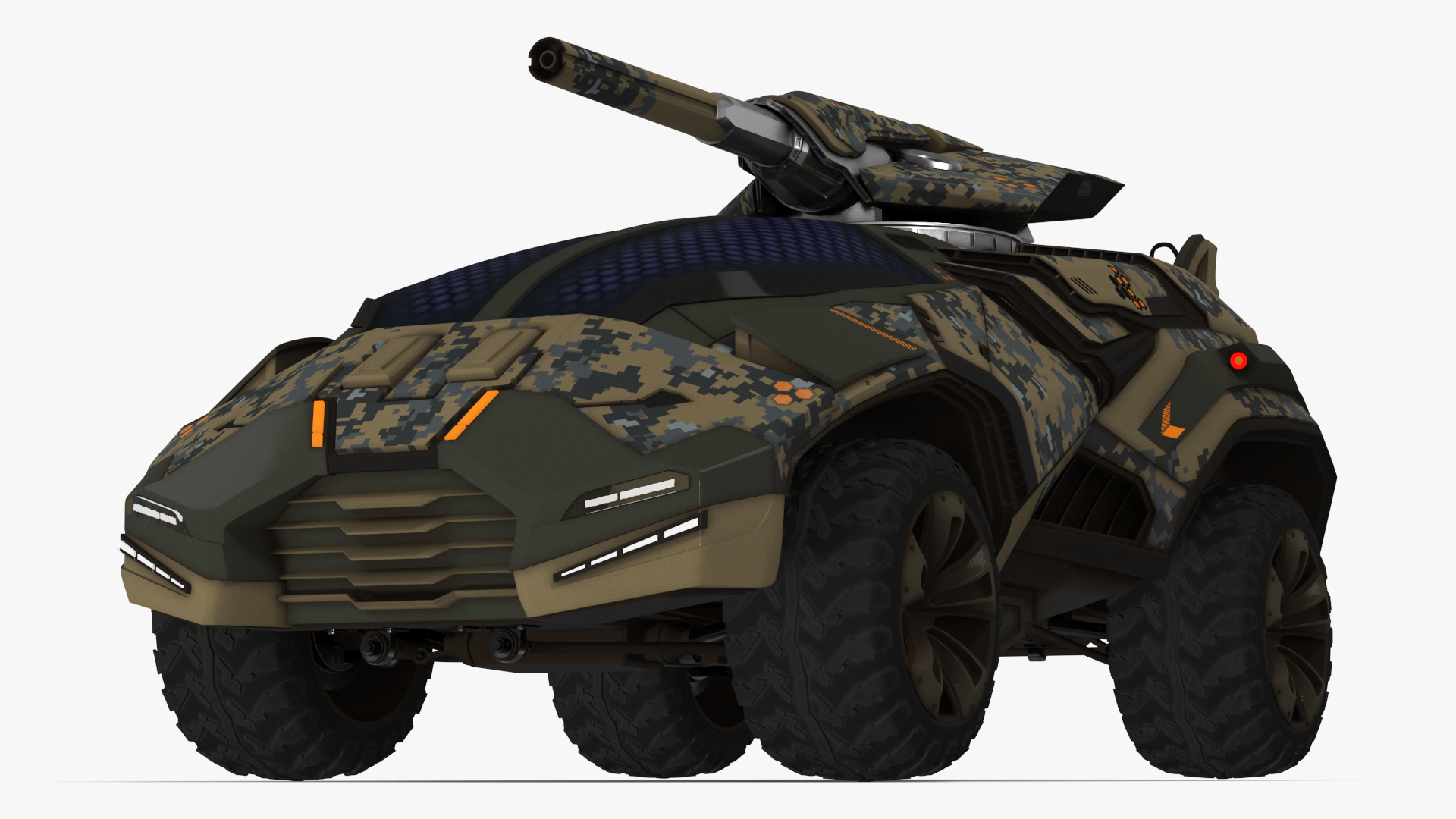 3D Futuristic Armored Military Car