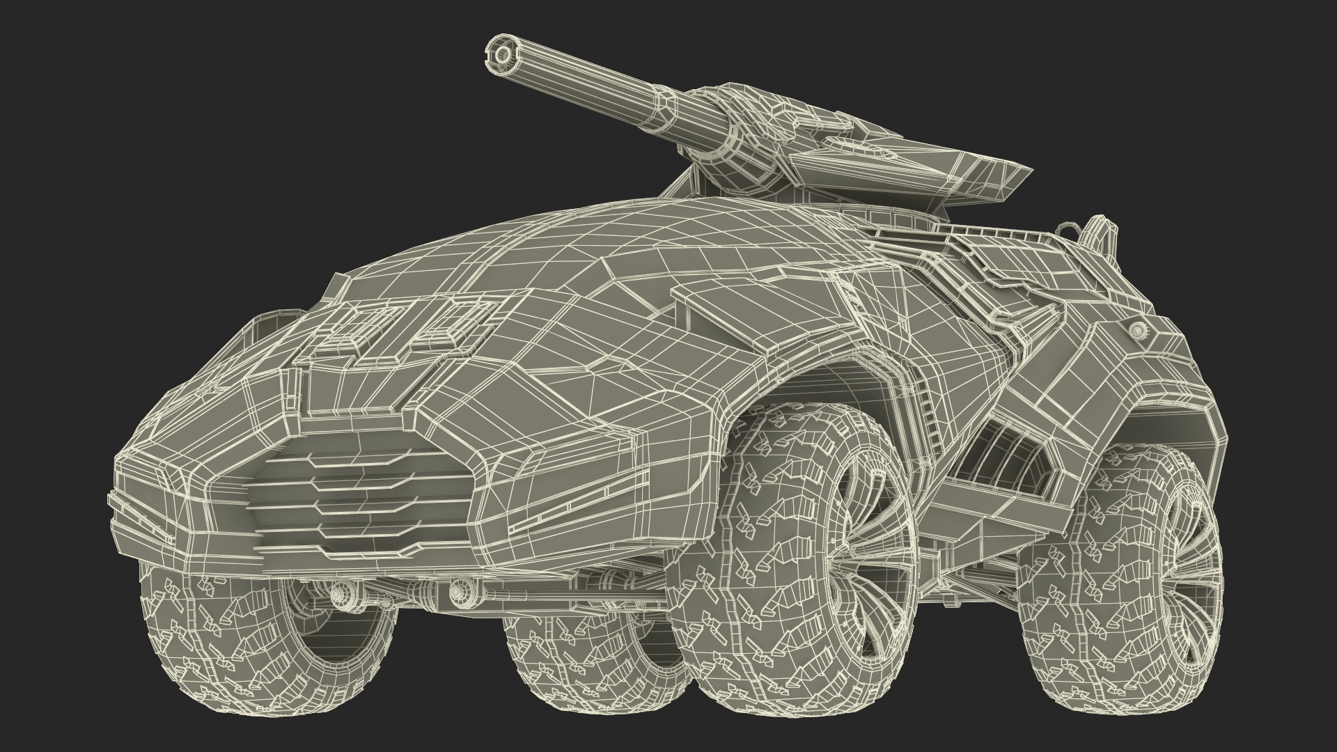 3D Futuristic Armored Military Car