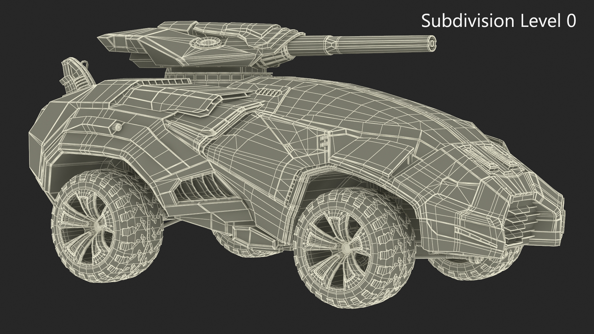 3D Futuristic Armored Military Car