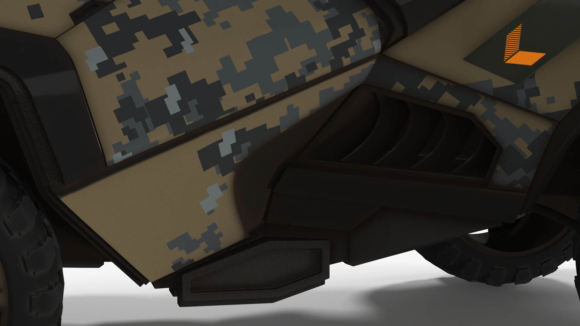 3D Futuristic Armored Military Car