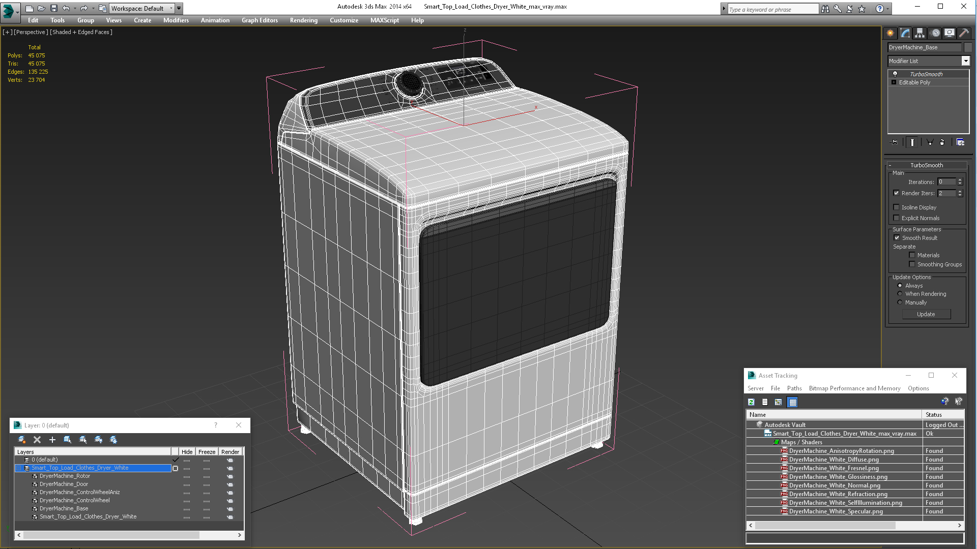 Smart Top Load Clothes Dryer White 3D model