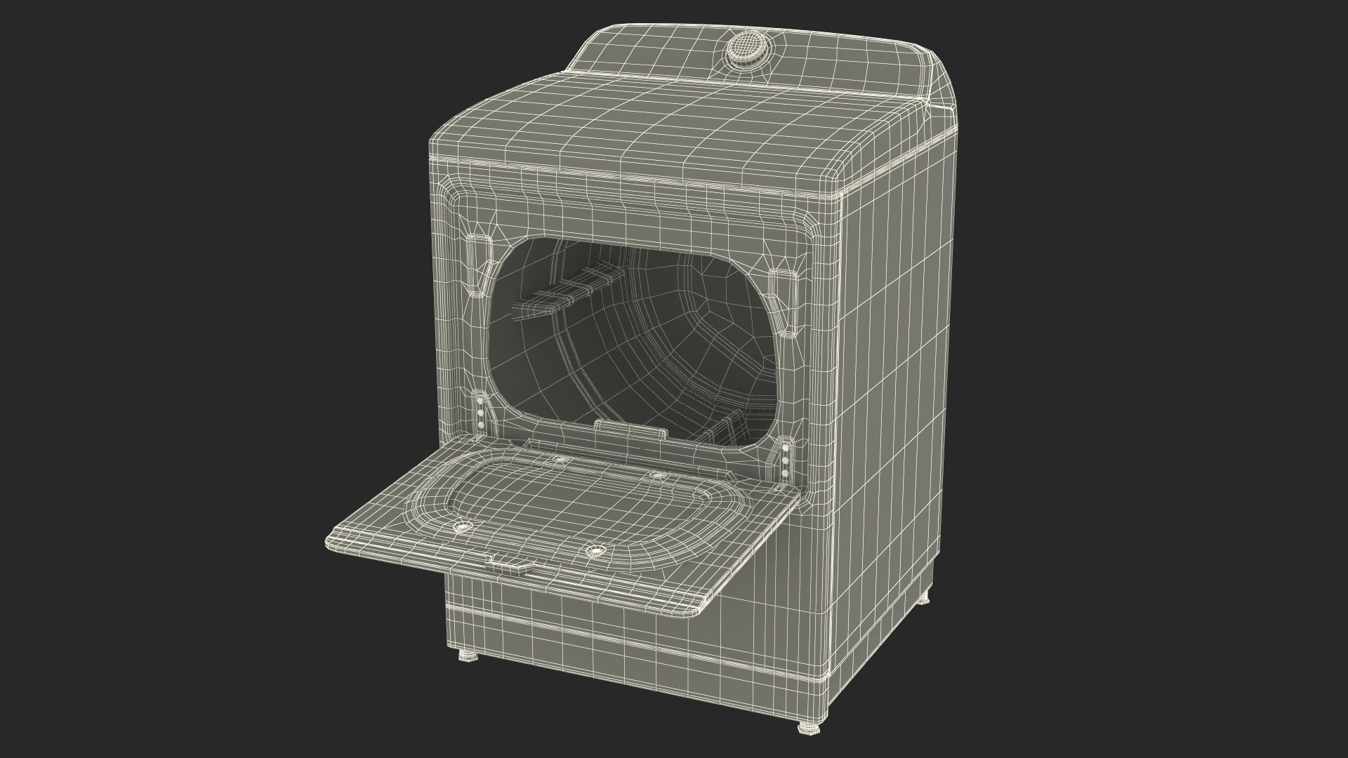Smart Top Load Clothes Dryer White 3D model
