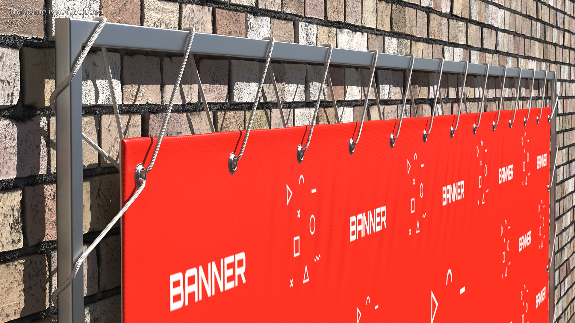 3D model Hanging Banner with Eyelets 2m x 4m