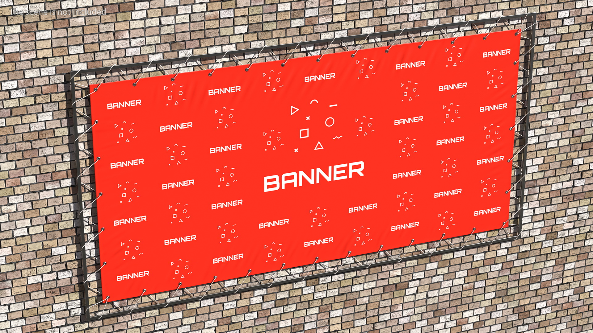 3D model Hanging Banner with Eyelets 2m x 4m