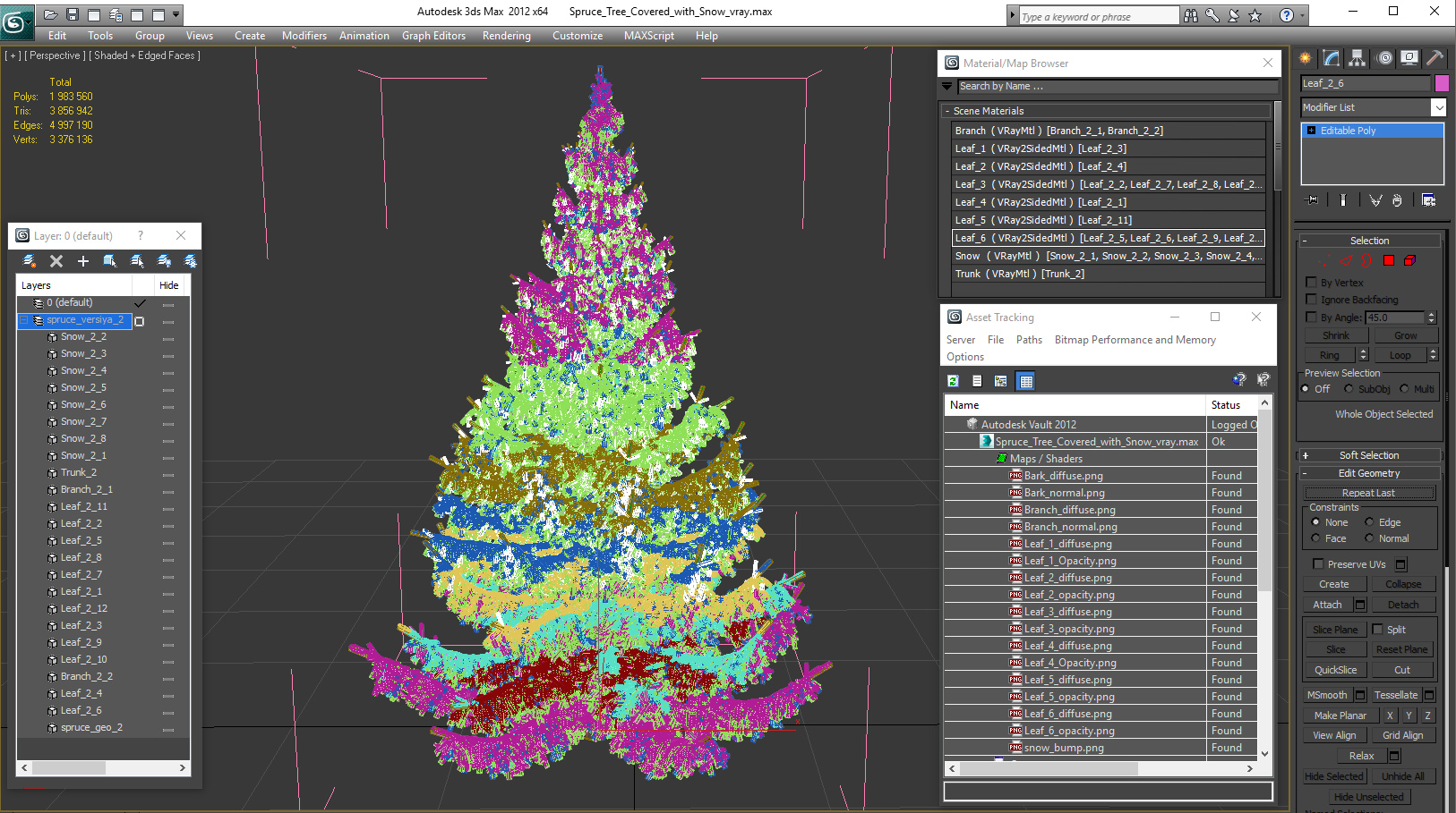 Spruce Tree Covered with Snow 3D model