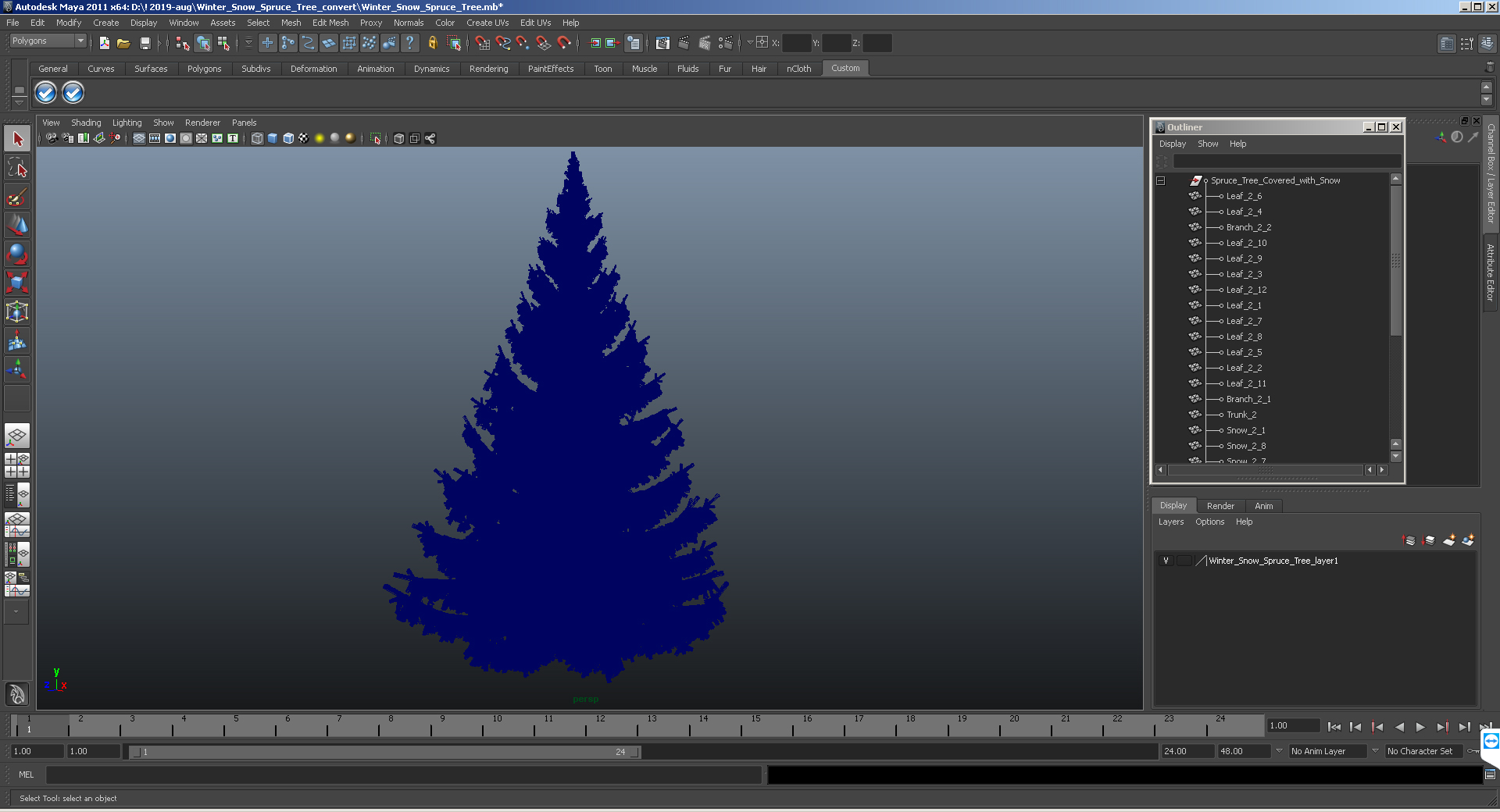 Spruce Tree Covered with Snow 3D model