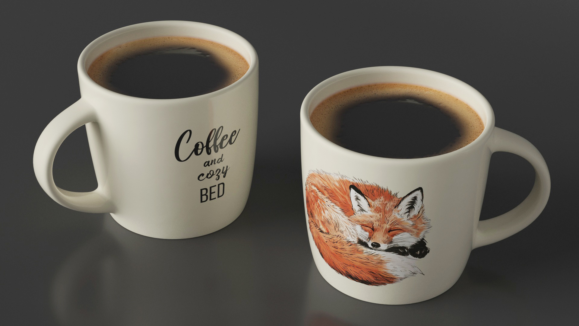 Mug of Coffee with Painting 3D