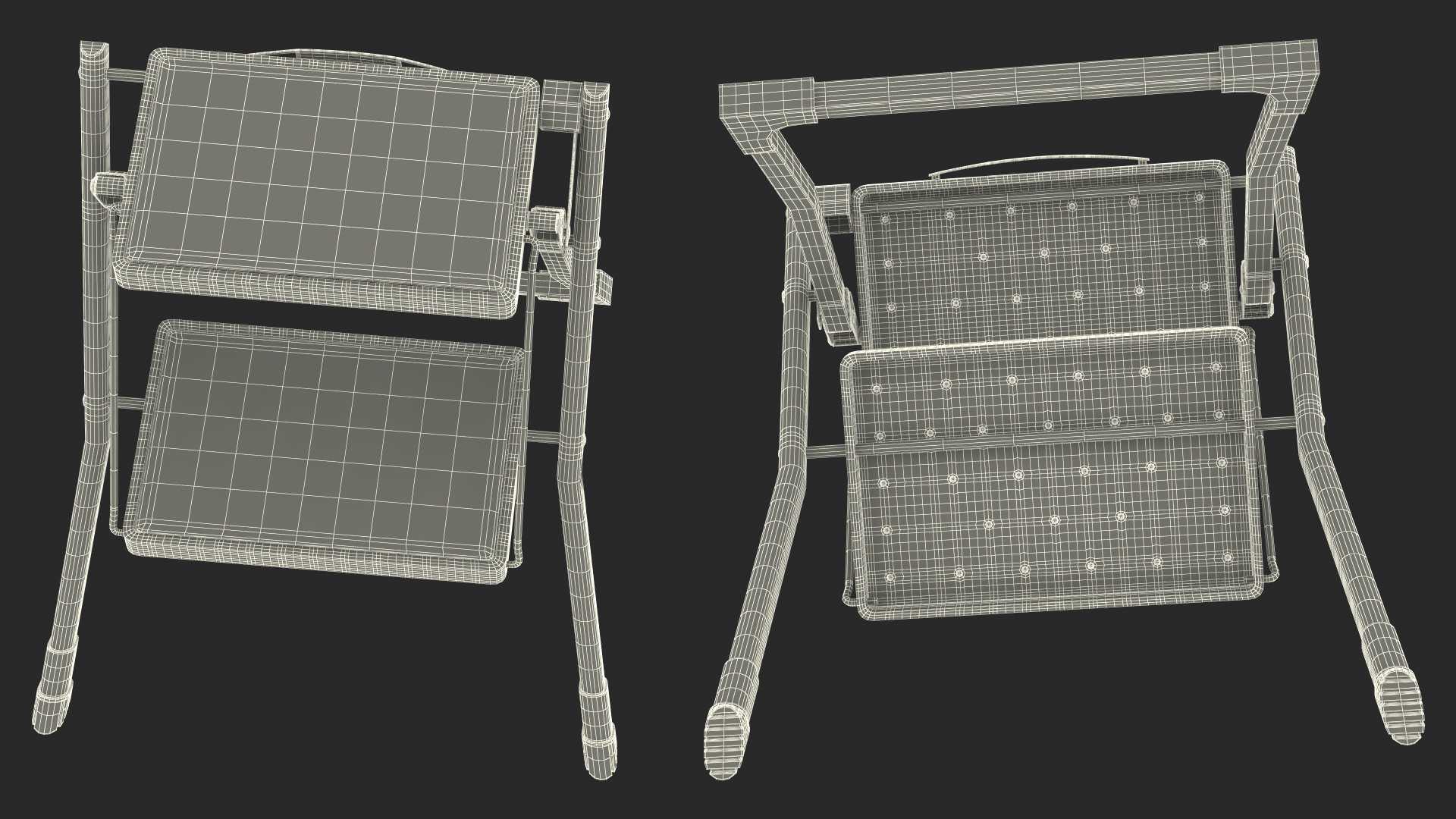Blue Metallic Step Stool 3D model