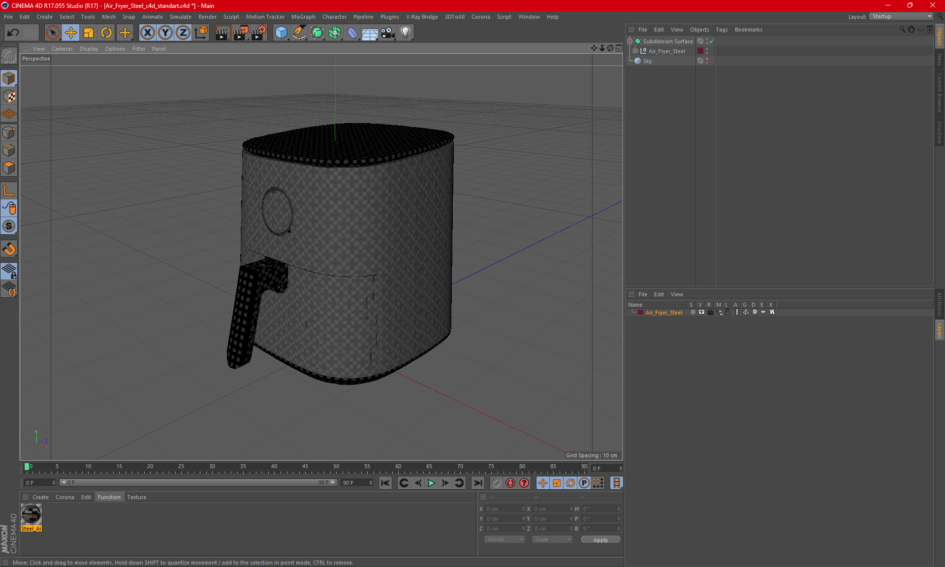 3D model Air Fryer Steel