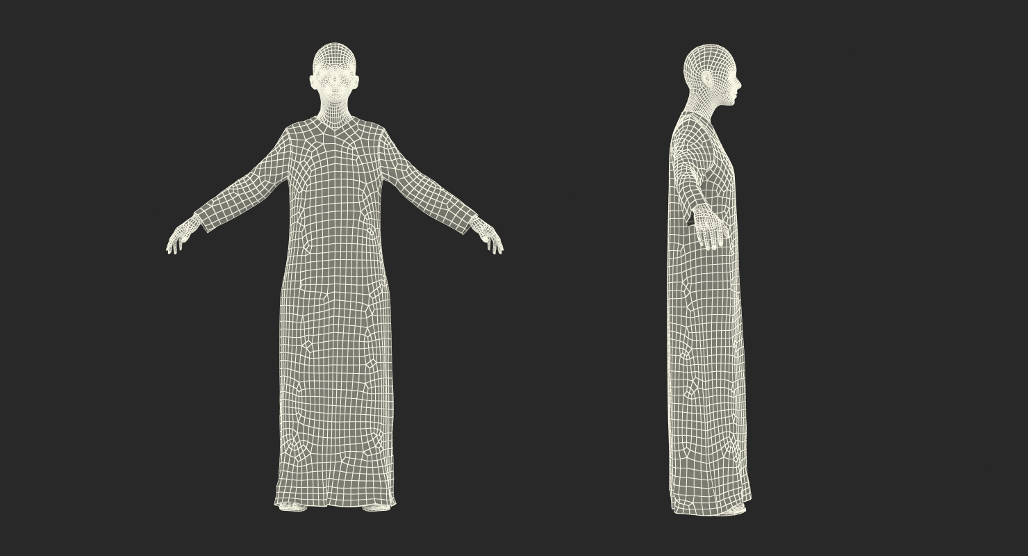 Arabian Woman in Black Abaya 2 Rigged 3D