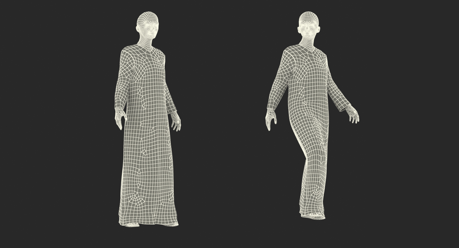 Arabian Woman in Black Abaya 2 Rigged 3D