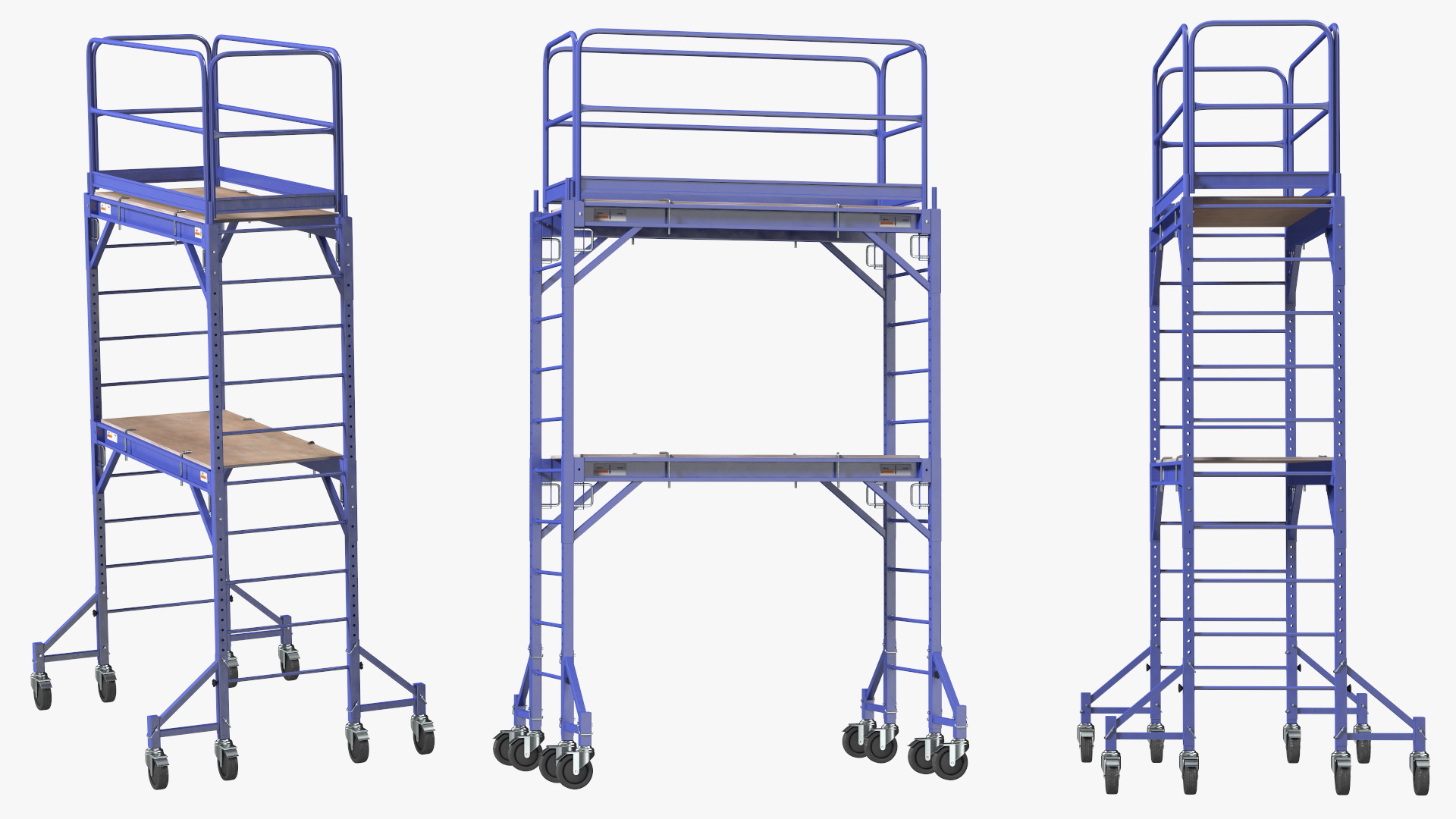 3D model Blue 2 Story Rolling Scaffold Tower