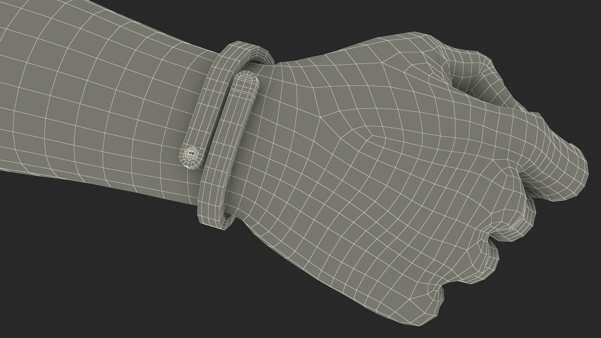 3D Hand Wearing Cicret Bracelet model