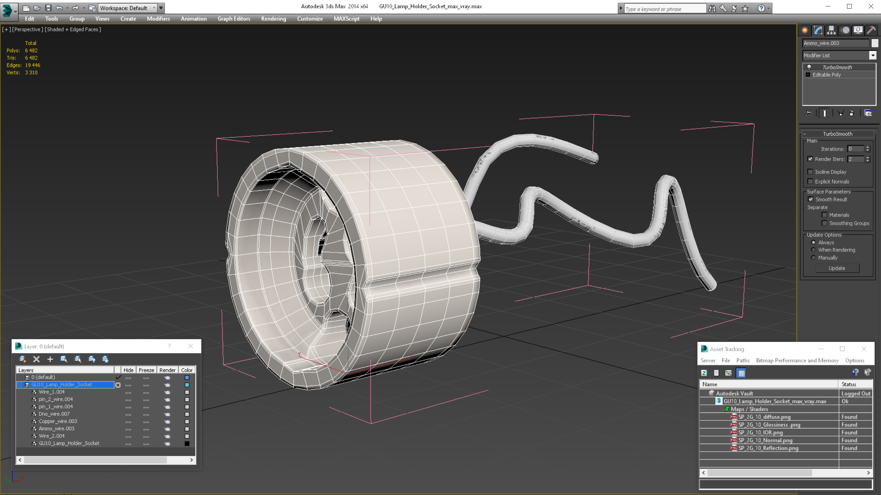 3D GU10 Lamp Holder Socket model