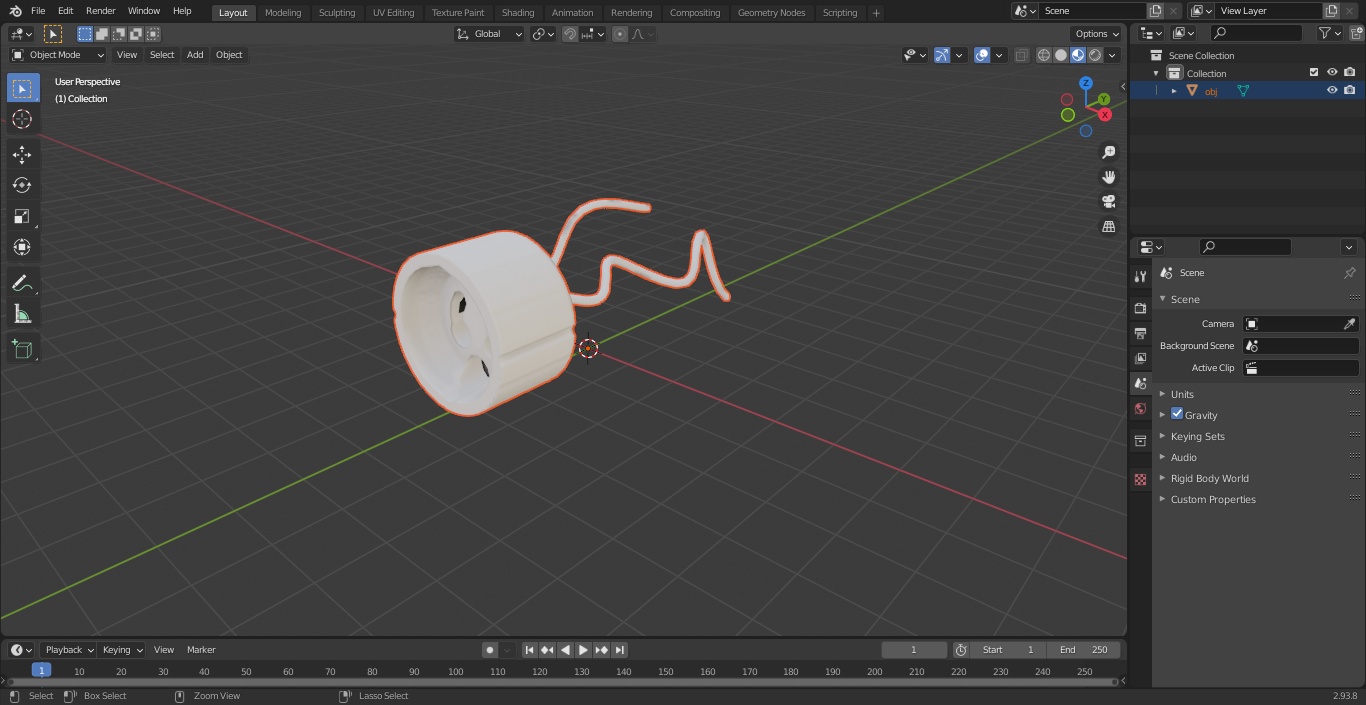 3D GU10 Lamp Holder Socket model