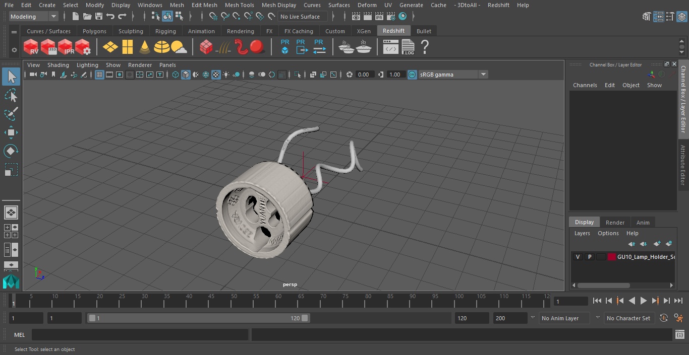 3D GU10 Lamp Holder Socket model