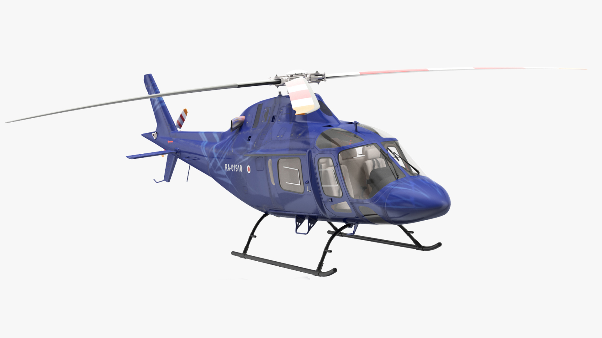 3D Leonardo AgustaWestland AW119 Helicopter Blue Rigged for Cinema 4D