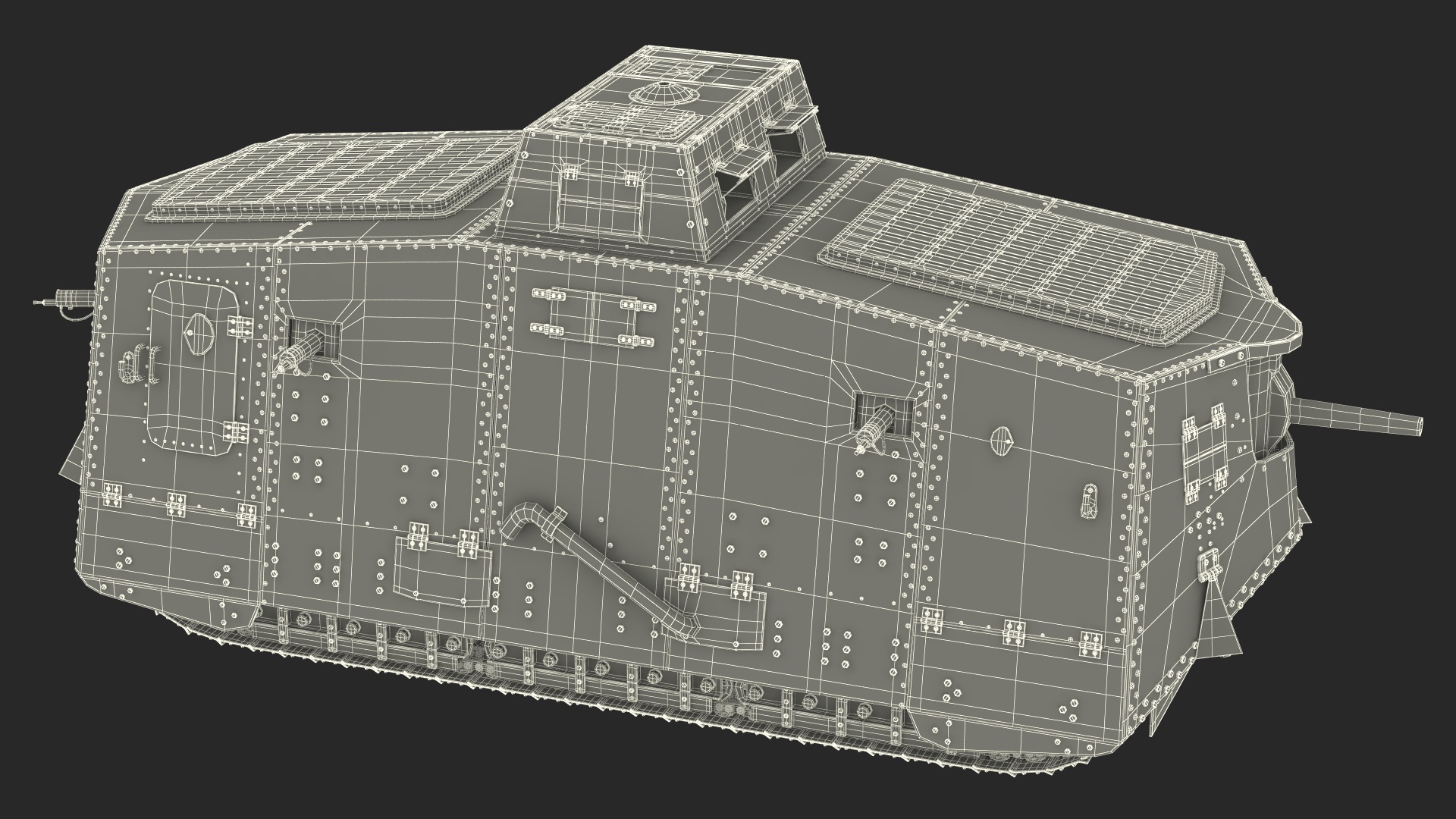 German Armored Car A7V Camo 3D