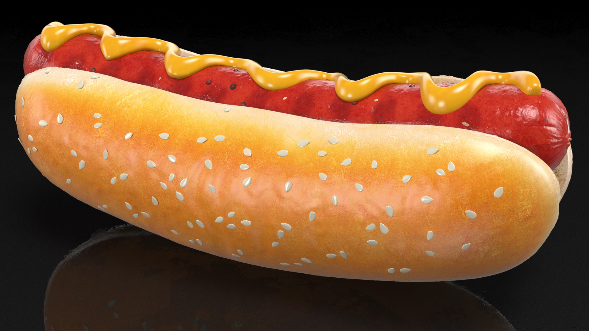 3D model Hot Dog with Mustard