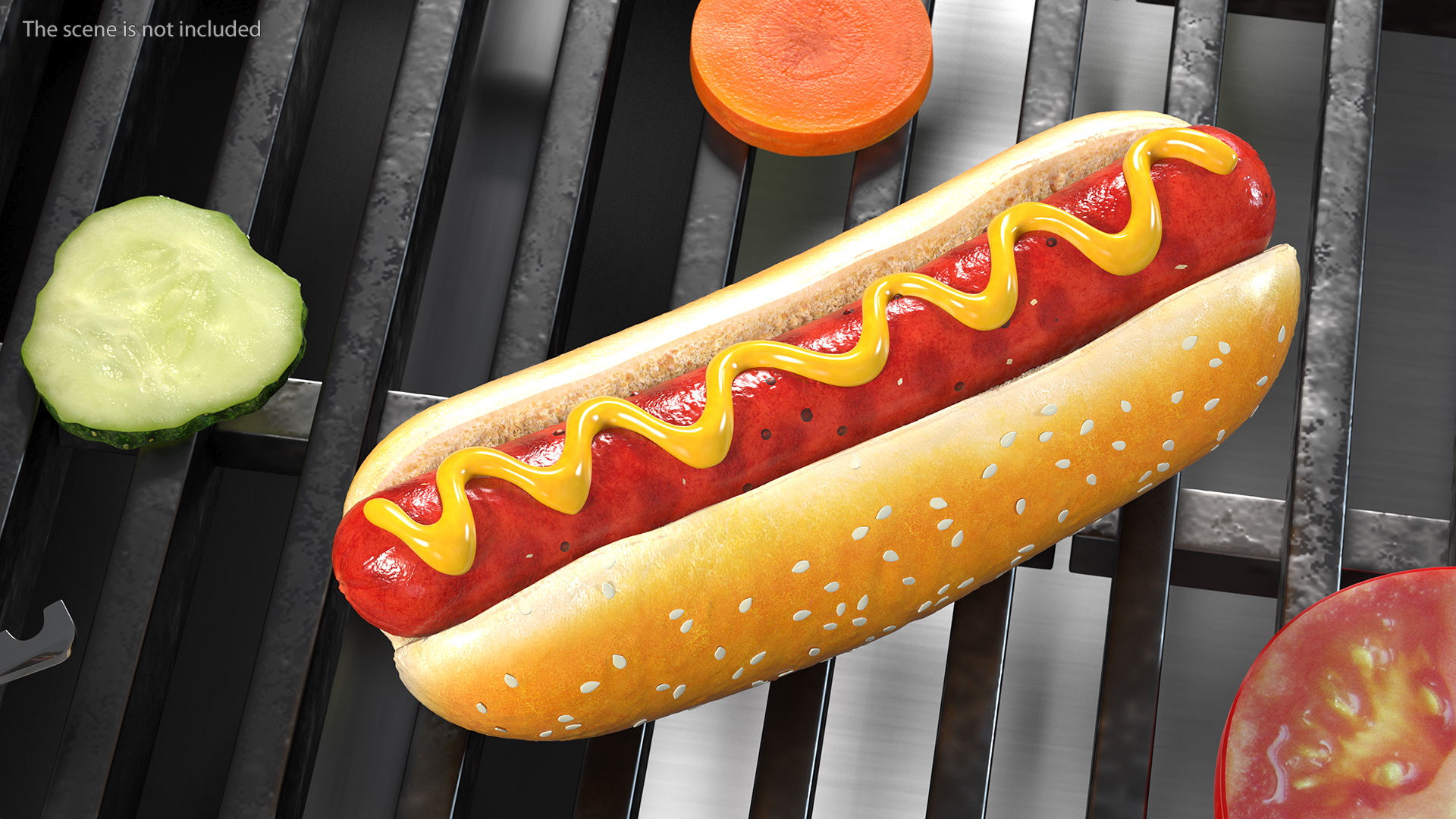 3D model Hot Dog with Mustard