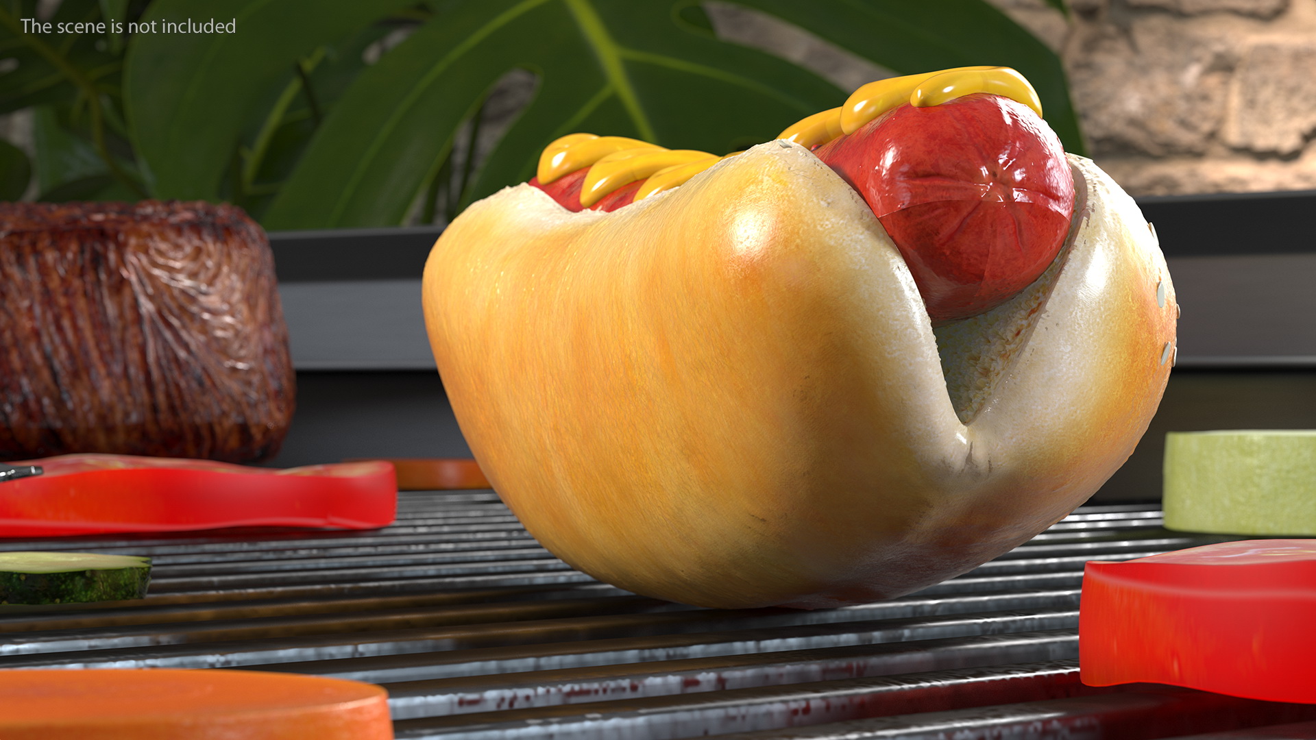3D model Hot Dog with Mustard