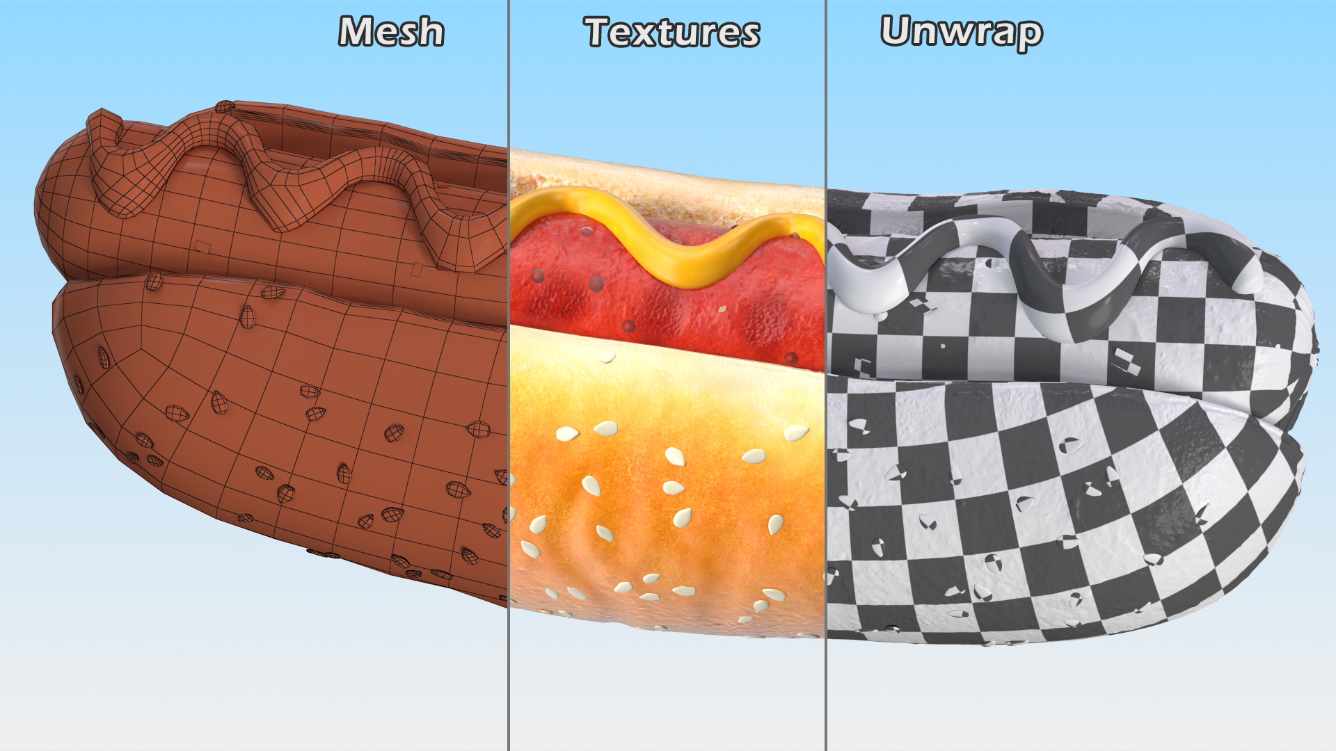 3D model Hot Dog with Mustard