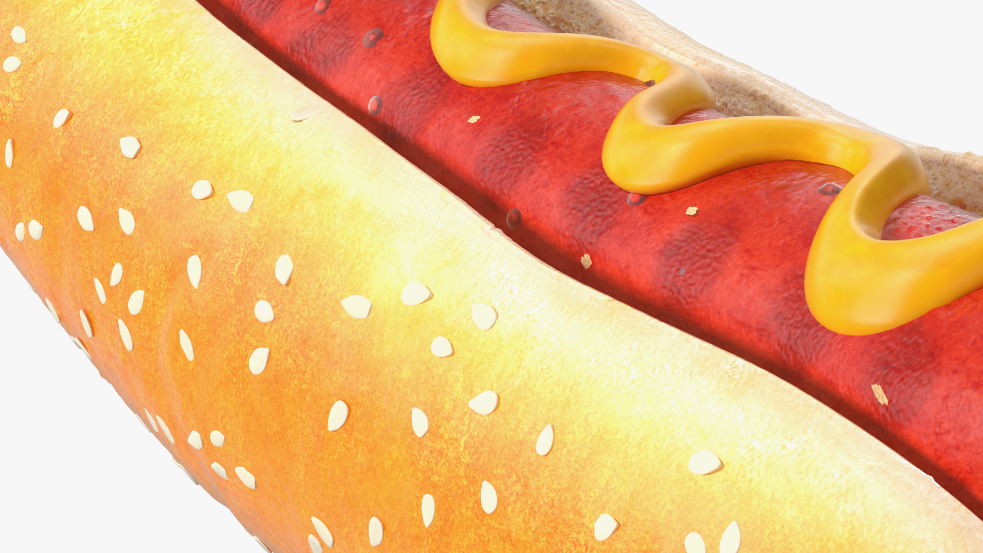 3D model Hot Dog with Mustard