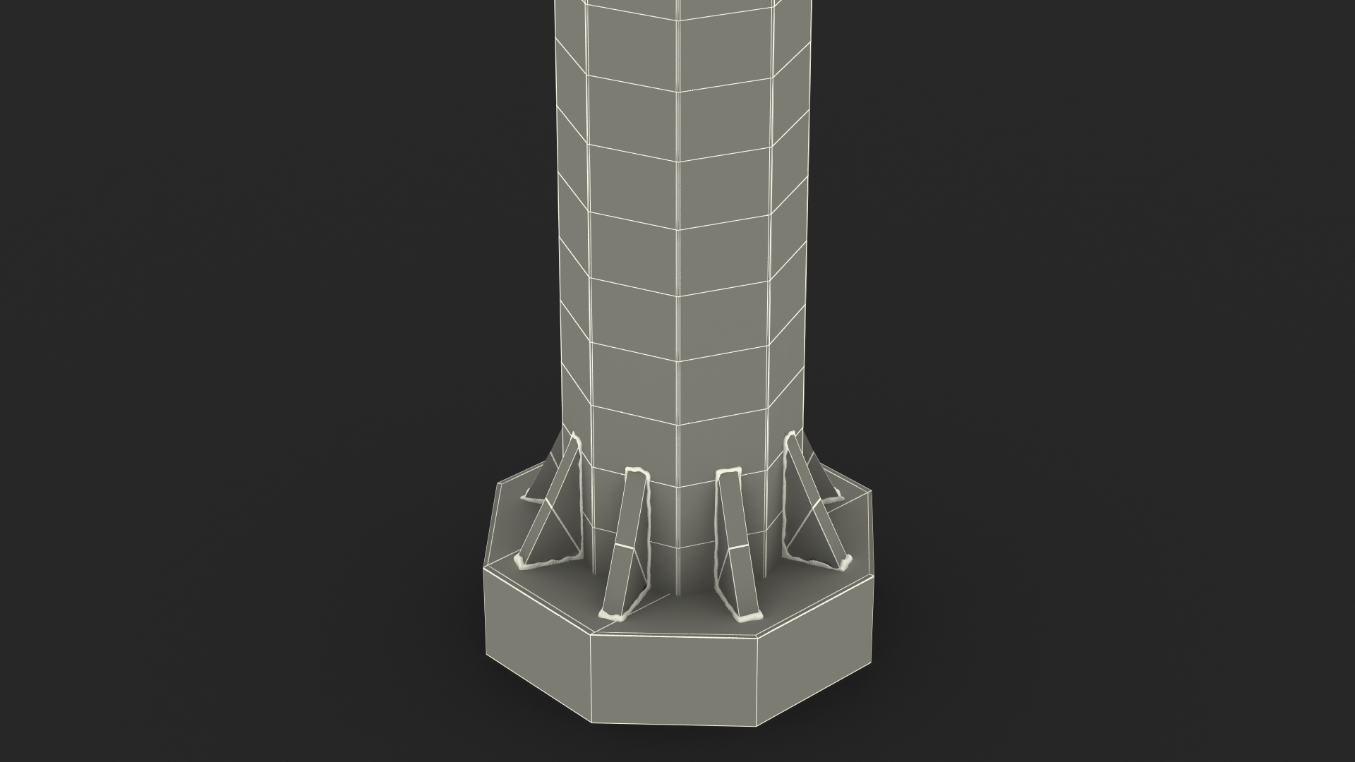 Street Light Pole with Single Lamp 3D model