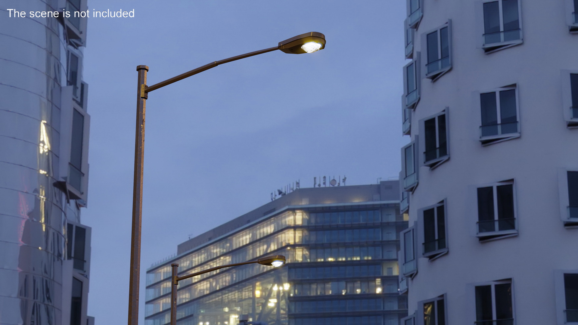 Street Light Pole with Single Lamp 3D model