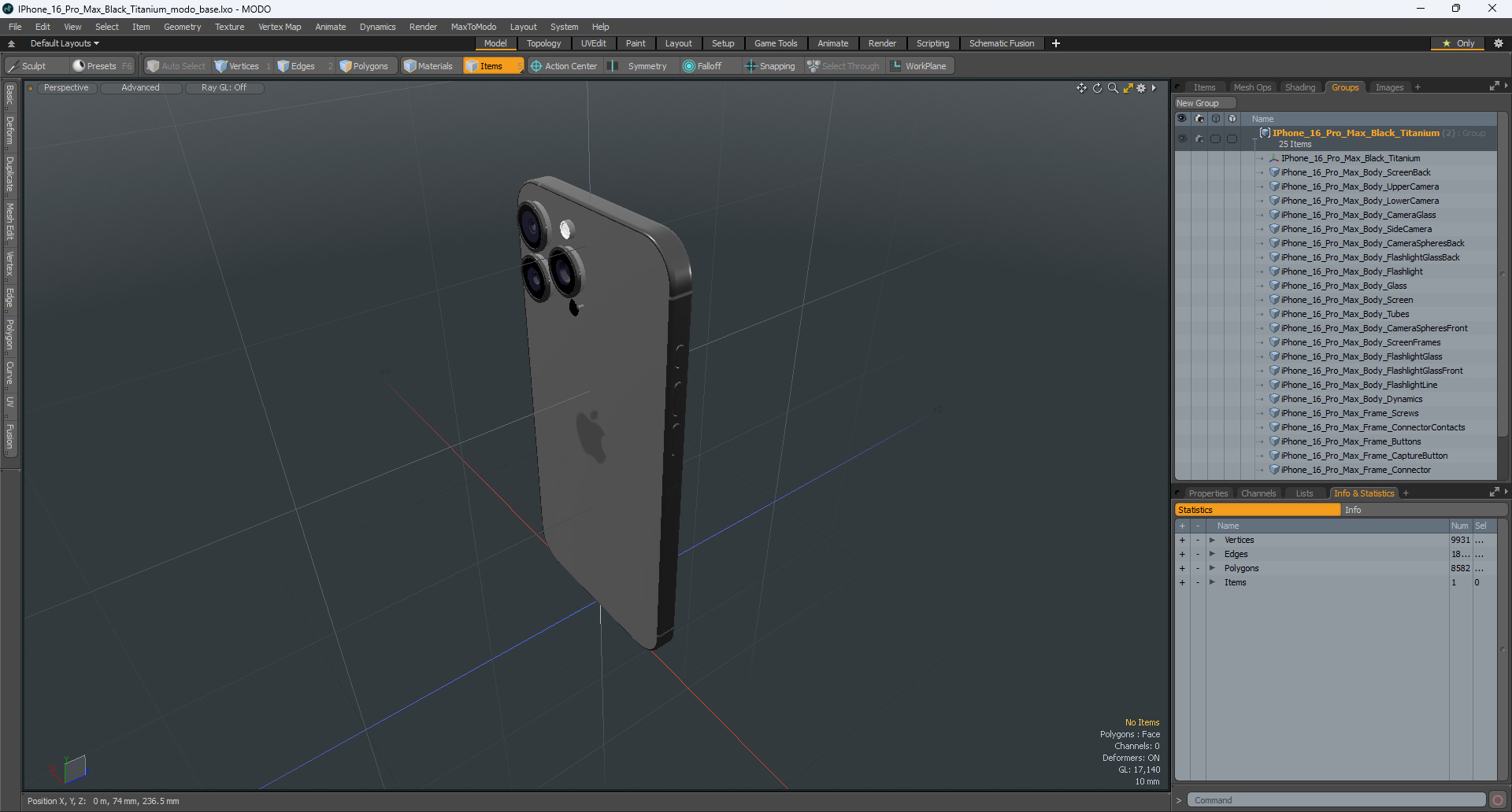 IPhone 16 Pro Max Black Titanium 3D