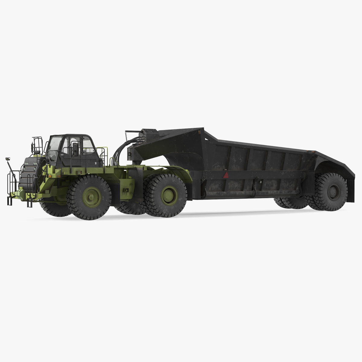 3D model Heavy Duty Dump Trailer Dirty Rigged for Cinema 4D