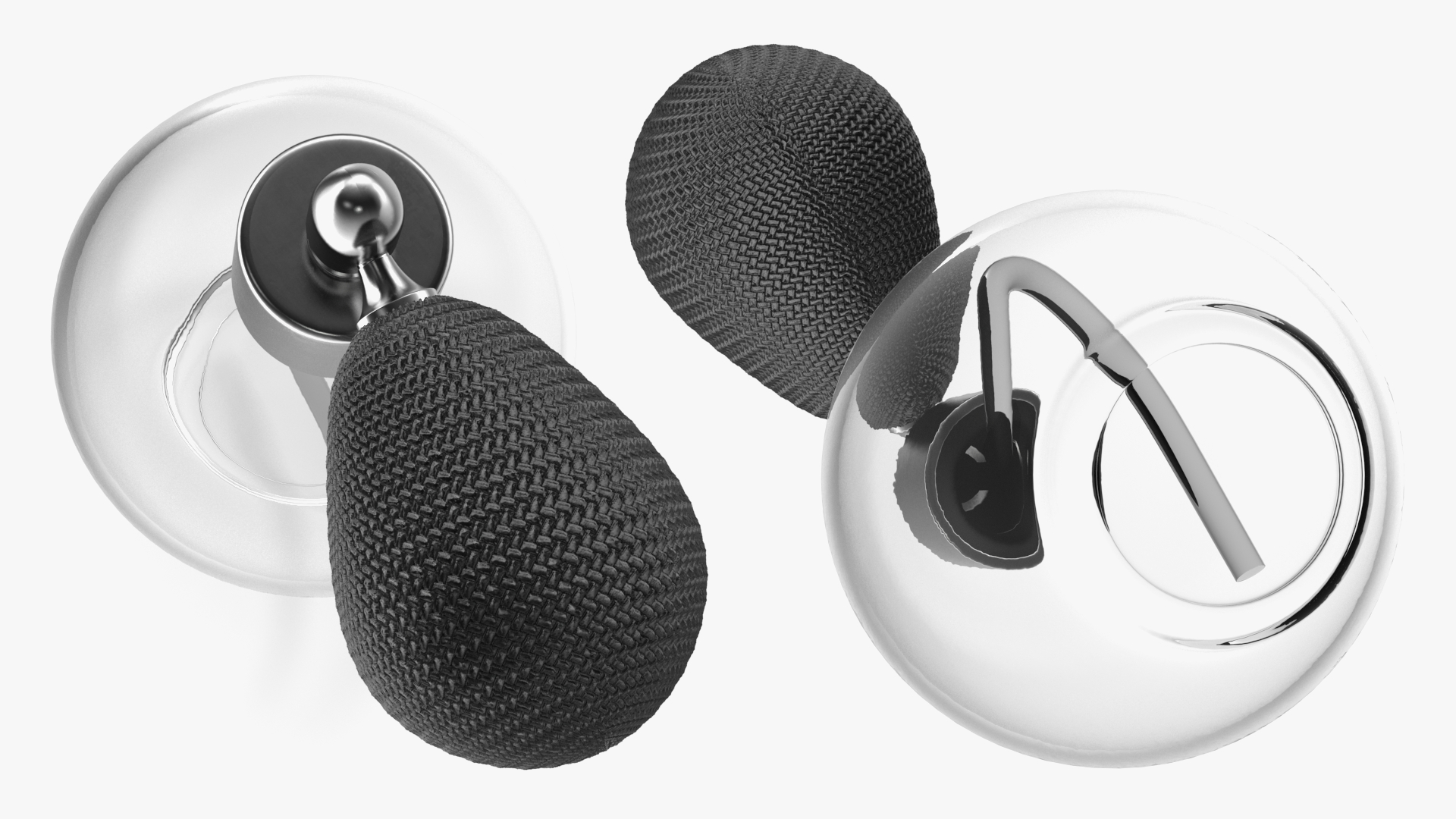 3D Spherical Perfume Bottle with Silver Cap Empty