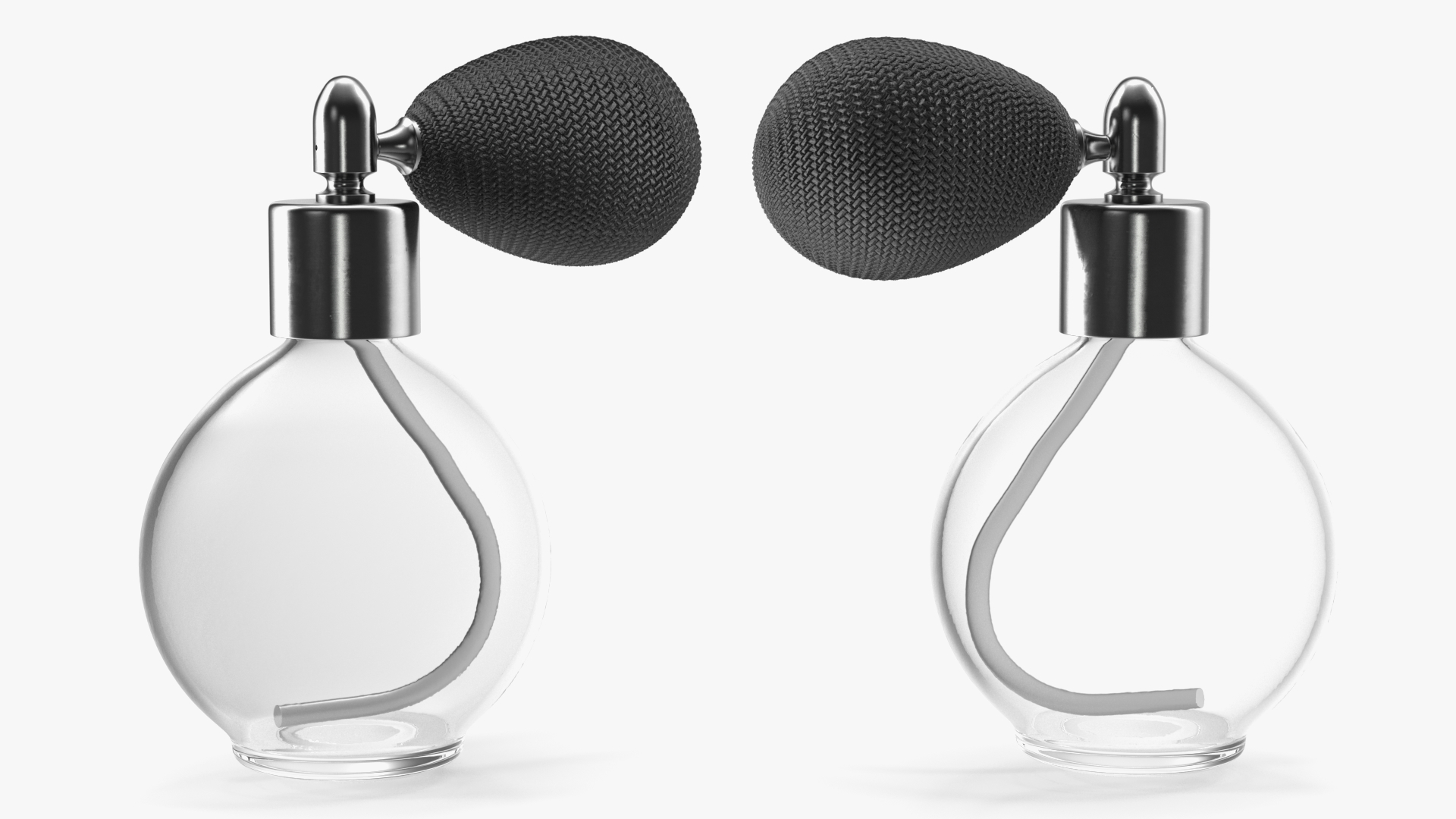 3D Spherical Perfume Bottle with Silver Cap Empty
