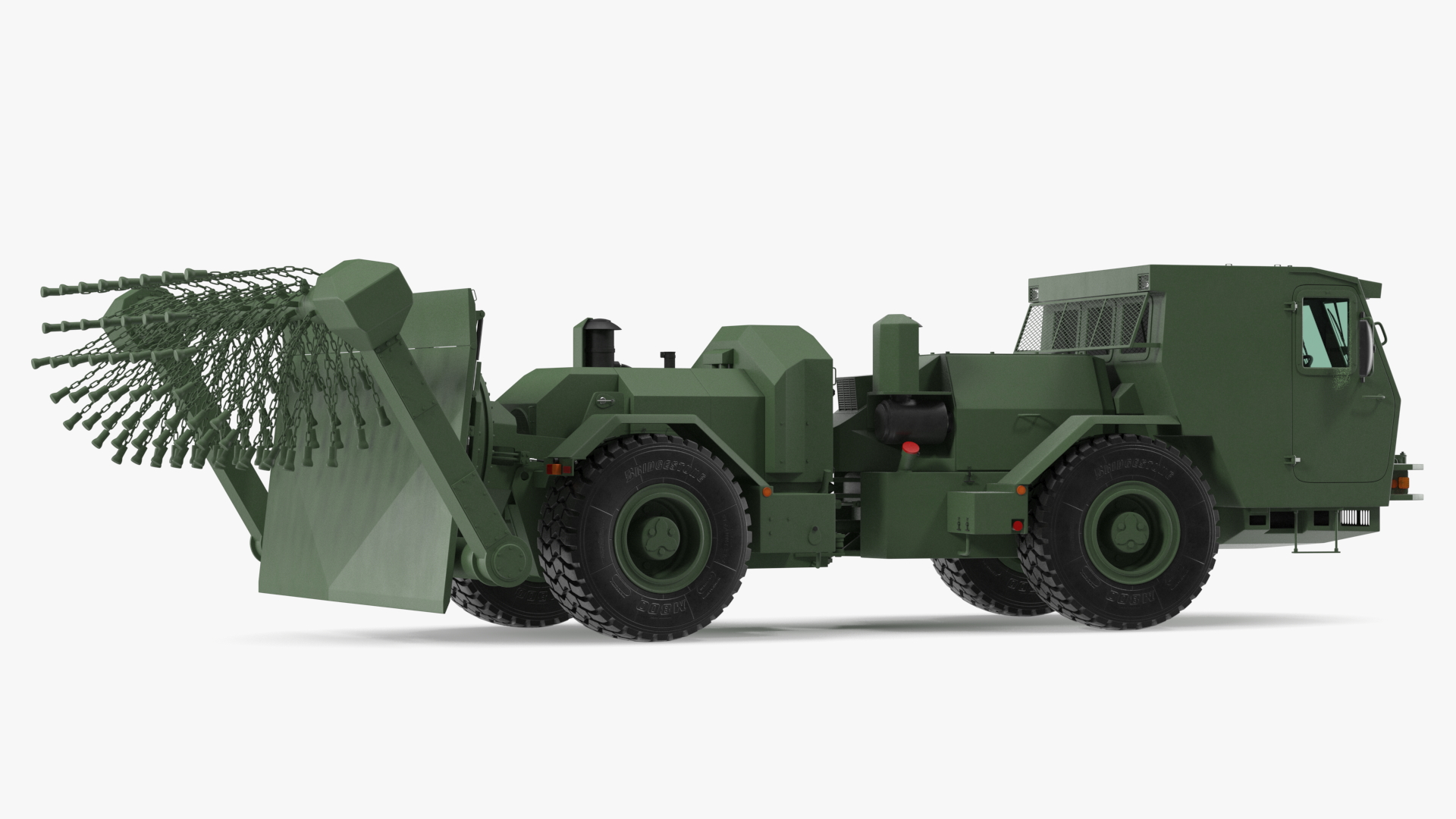 3D model Mine Sweeper Vehicle Hydrema 910 Khaki Rigged