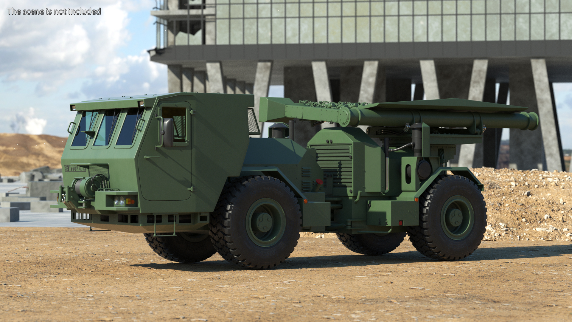 3D model Mine Sweeper Vehicle Hydrema 910 Khaki Rigged