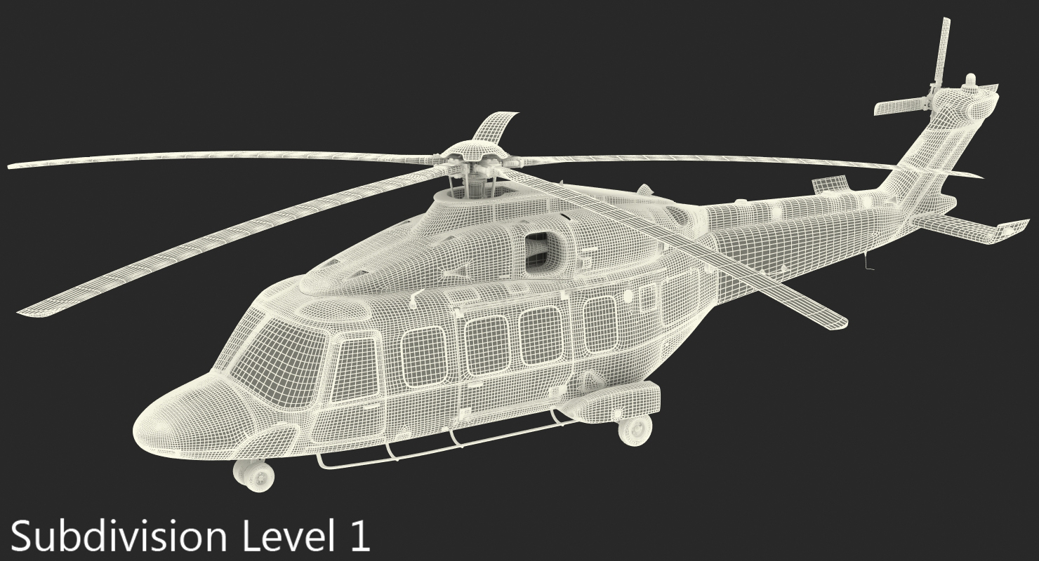 3D model Medium Lift Helicopter AgustaWestland AW189 Rigged