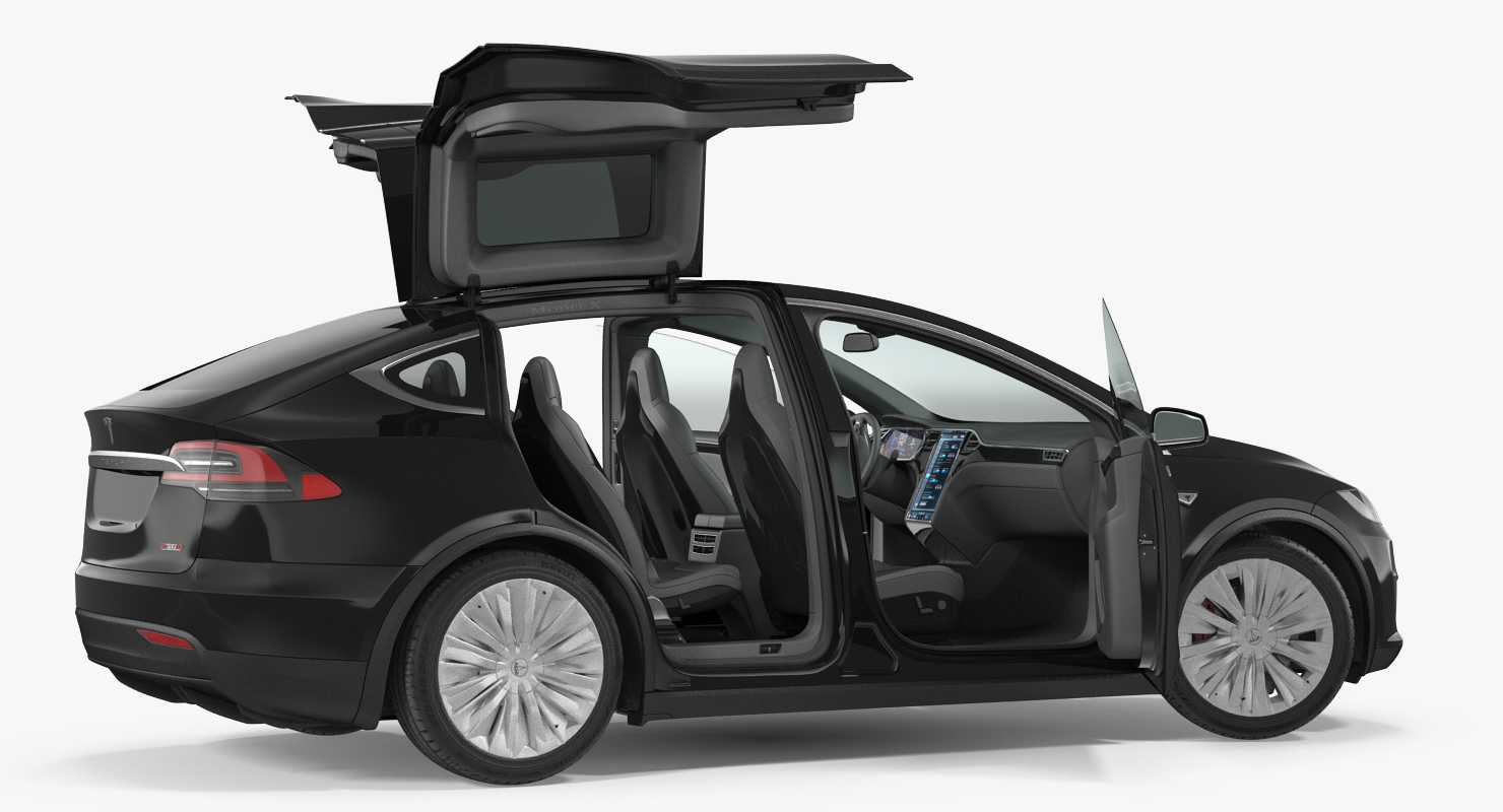 Tesla Model X 75D 2017 Rigged 3D model