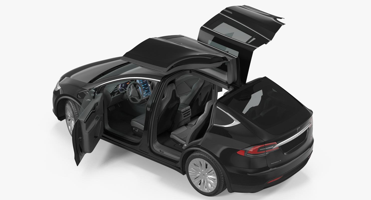Tesla Model X 75D 2017 Rigged 3D model